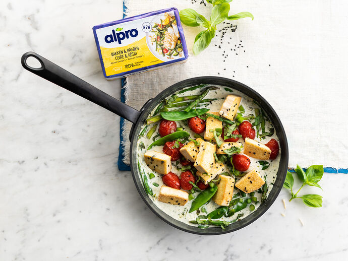 Stoofpotje vegan met groene curry