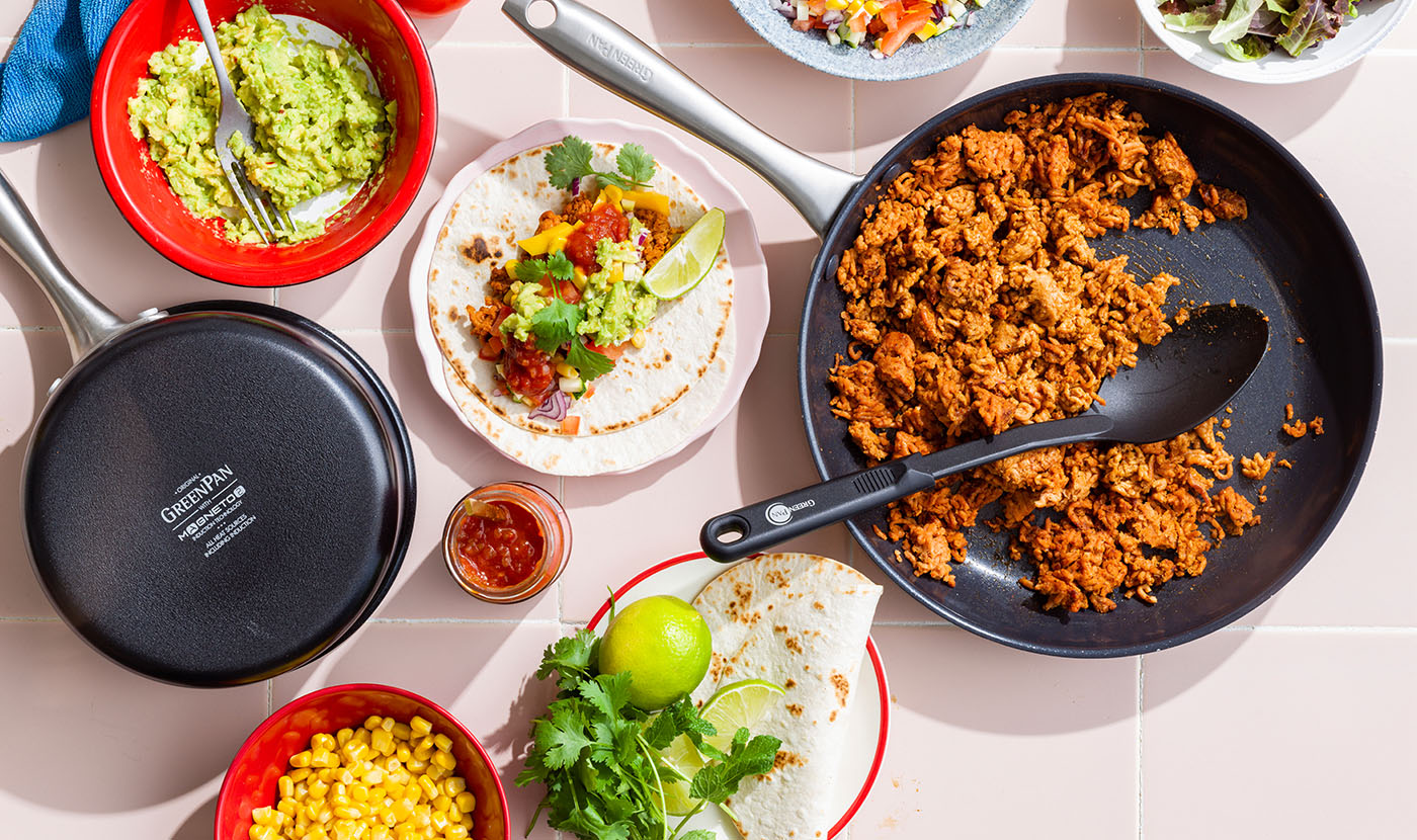 Vegetarische taco met mango