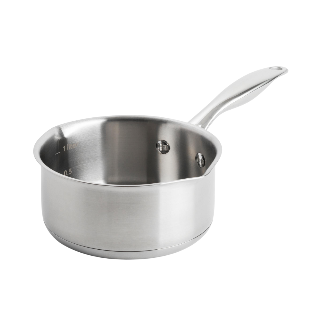 Dagelijkse kost steelpan 16cm met 2 tuiten zilver