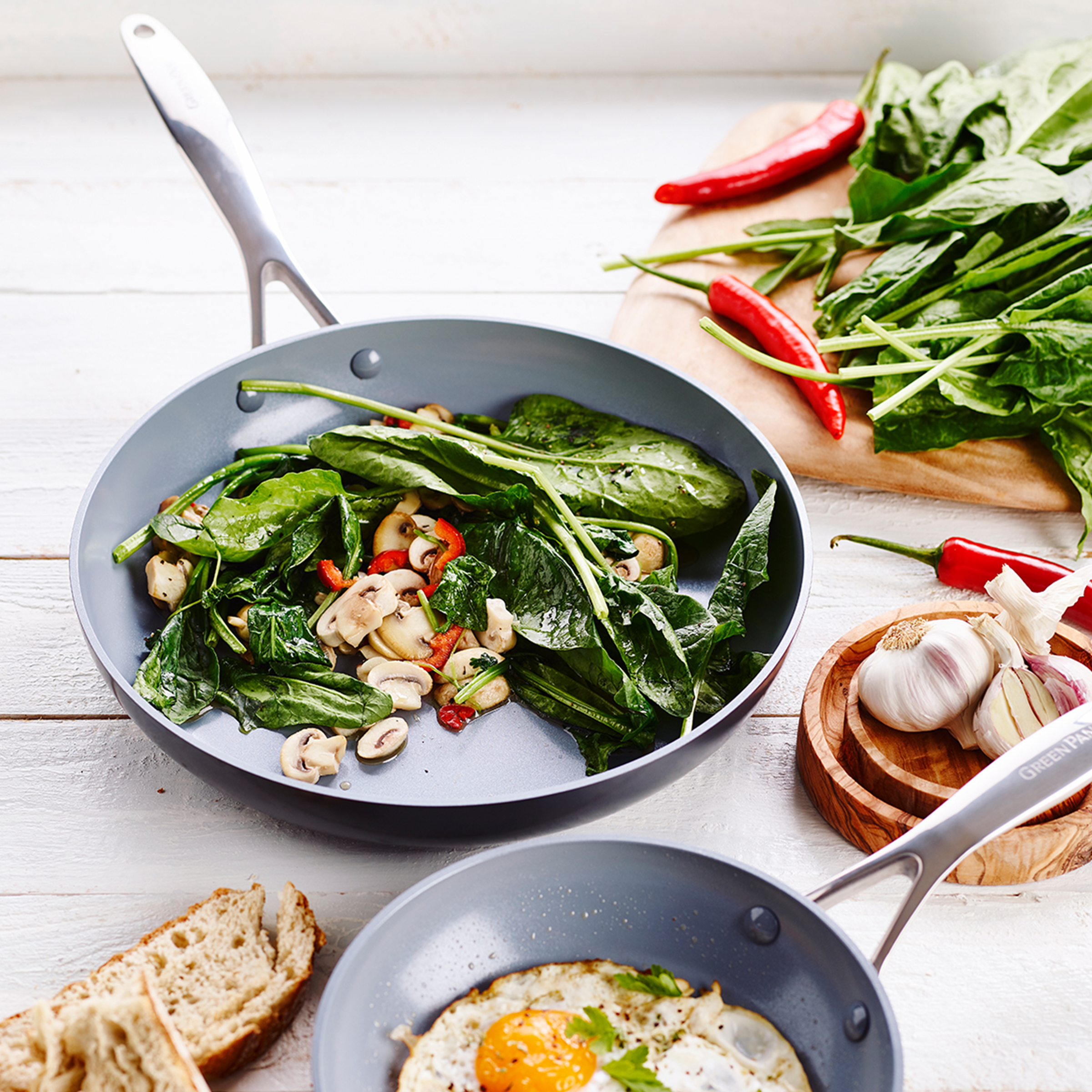 Greenpan Valencia Pro set 2-delig Koekenpannen 20cm + 26cm  Keramisch inductie pfas-vri vooraanzicht