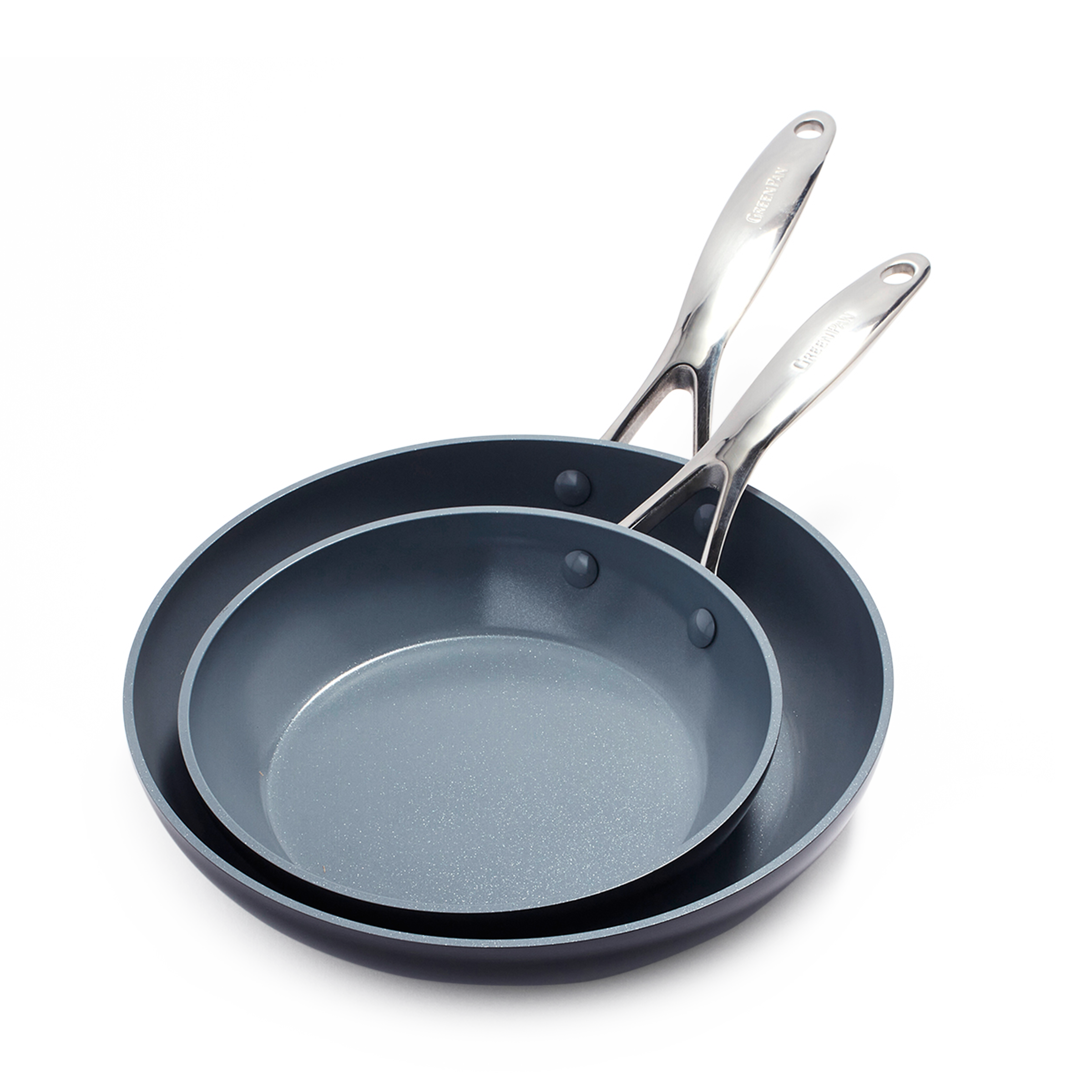 Greenpan Valencia Pro Evershine 2-delig Koekenpannen Keramisch inductie pfas-vri vooraanzicht