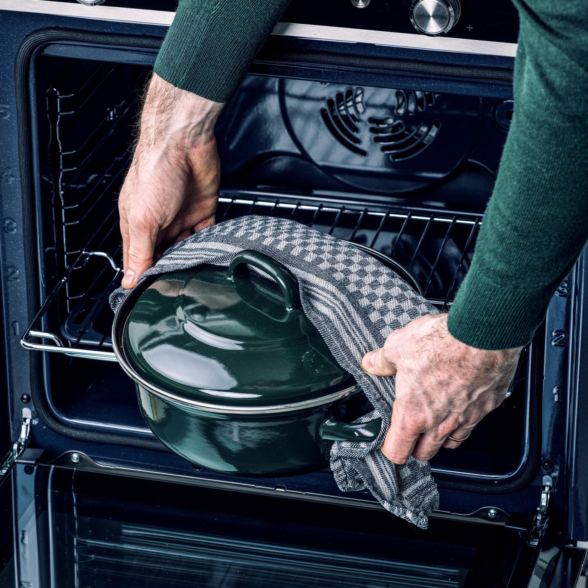 Dagelijkse kost stoofpot 22cm groen in oven