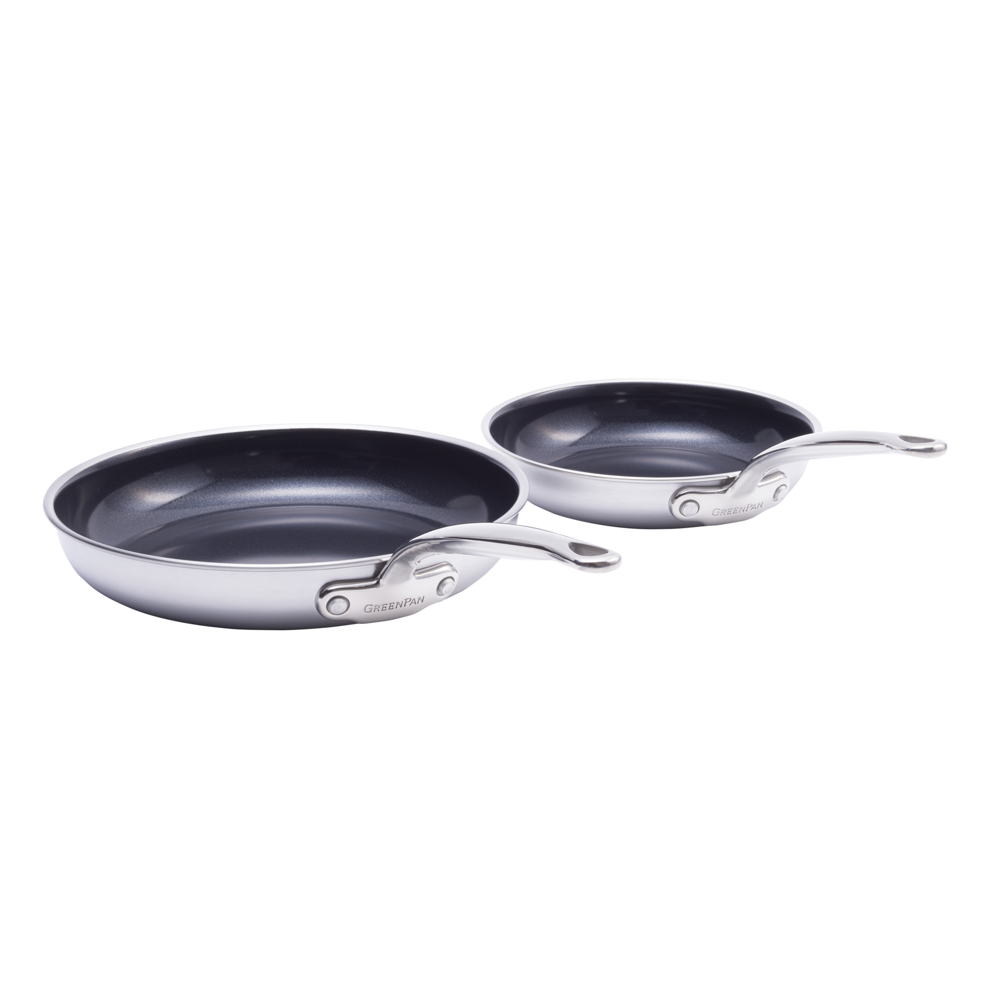 Greenpan Koekenpannen Premiere 2-delige set Braadpannen 20cm 28cm Keramisch inductie pfas-vri vooraanzicht