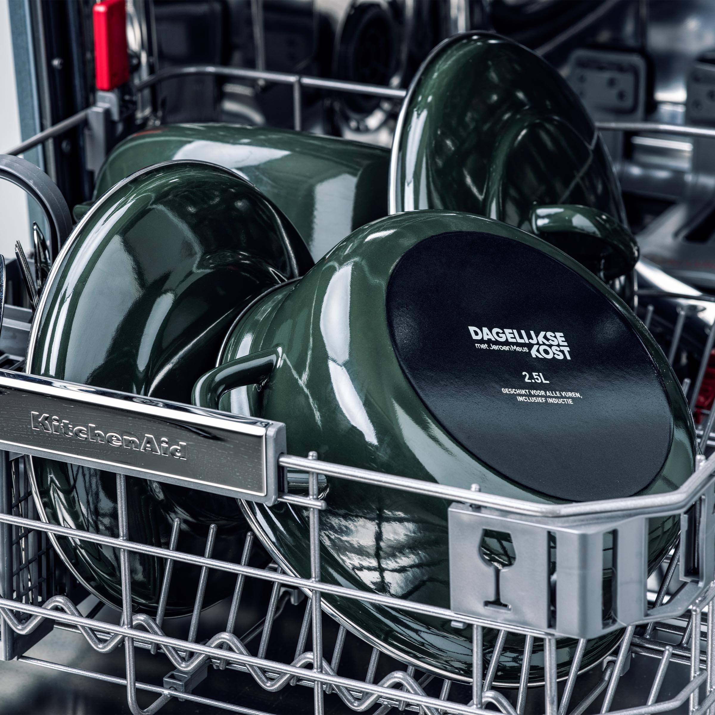 Dagelijkse kost geschenkdoos voor stoofvlees 22cm groen in vaatwasser