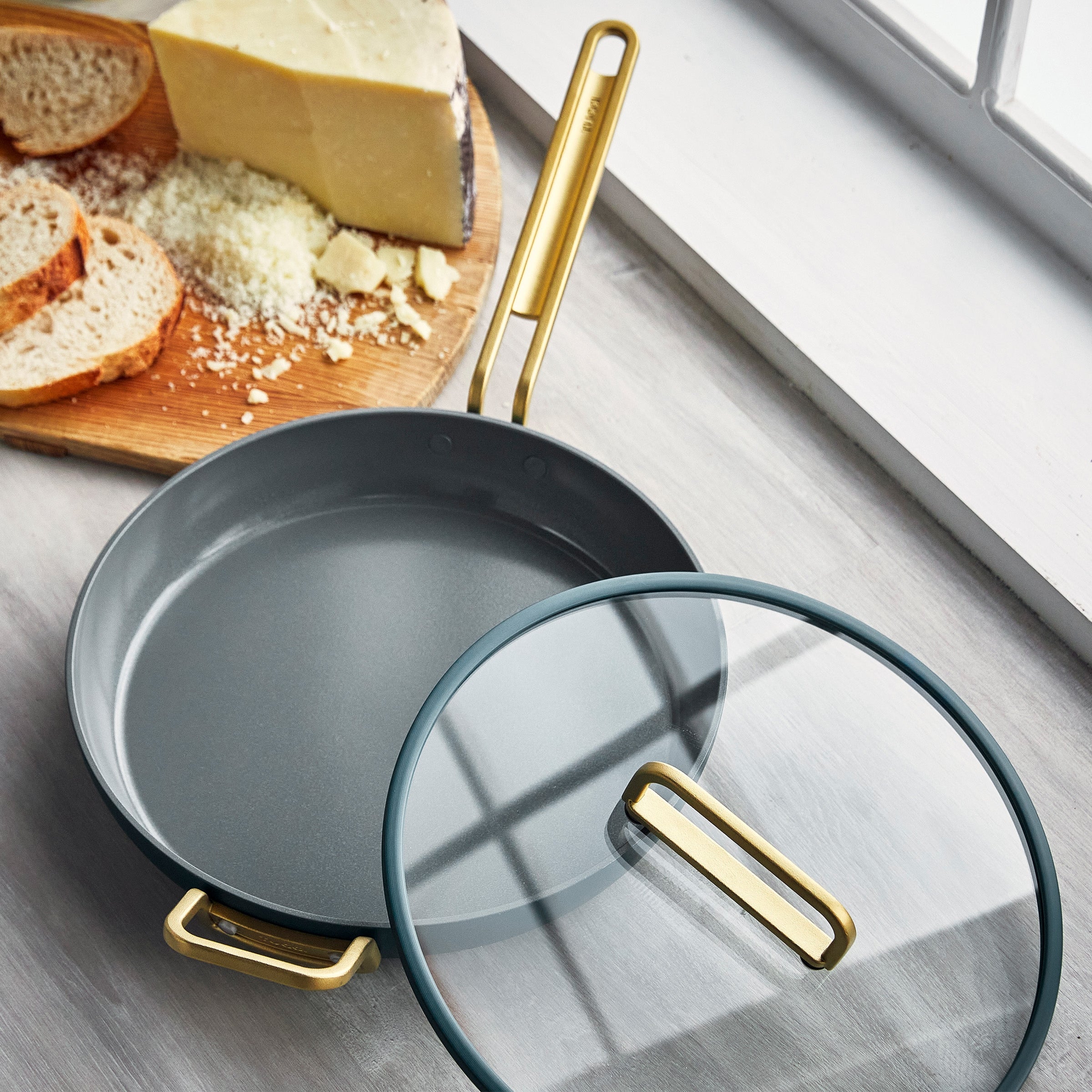GreenPan™ Stanley Tucci™ Ceramic Nonstick 30cm Frypan with Lid, Venetian Teal