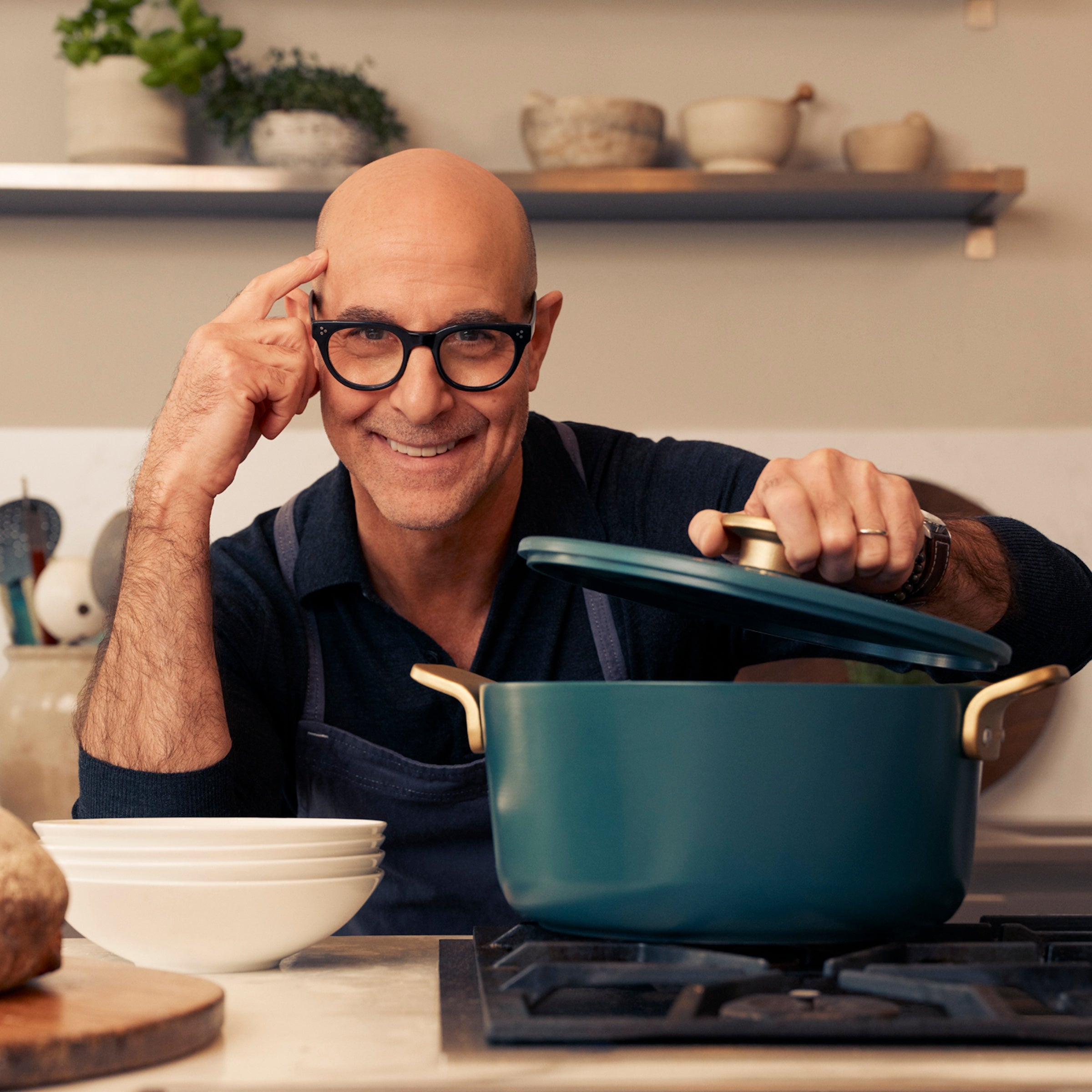 GreenPan™ Stanley Tucci™ Ceramic Nonstick 26cm/6.5L Dutch Oven, Venetian Teal