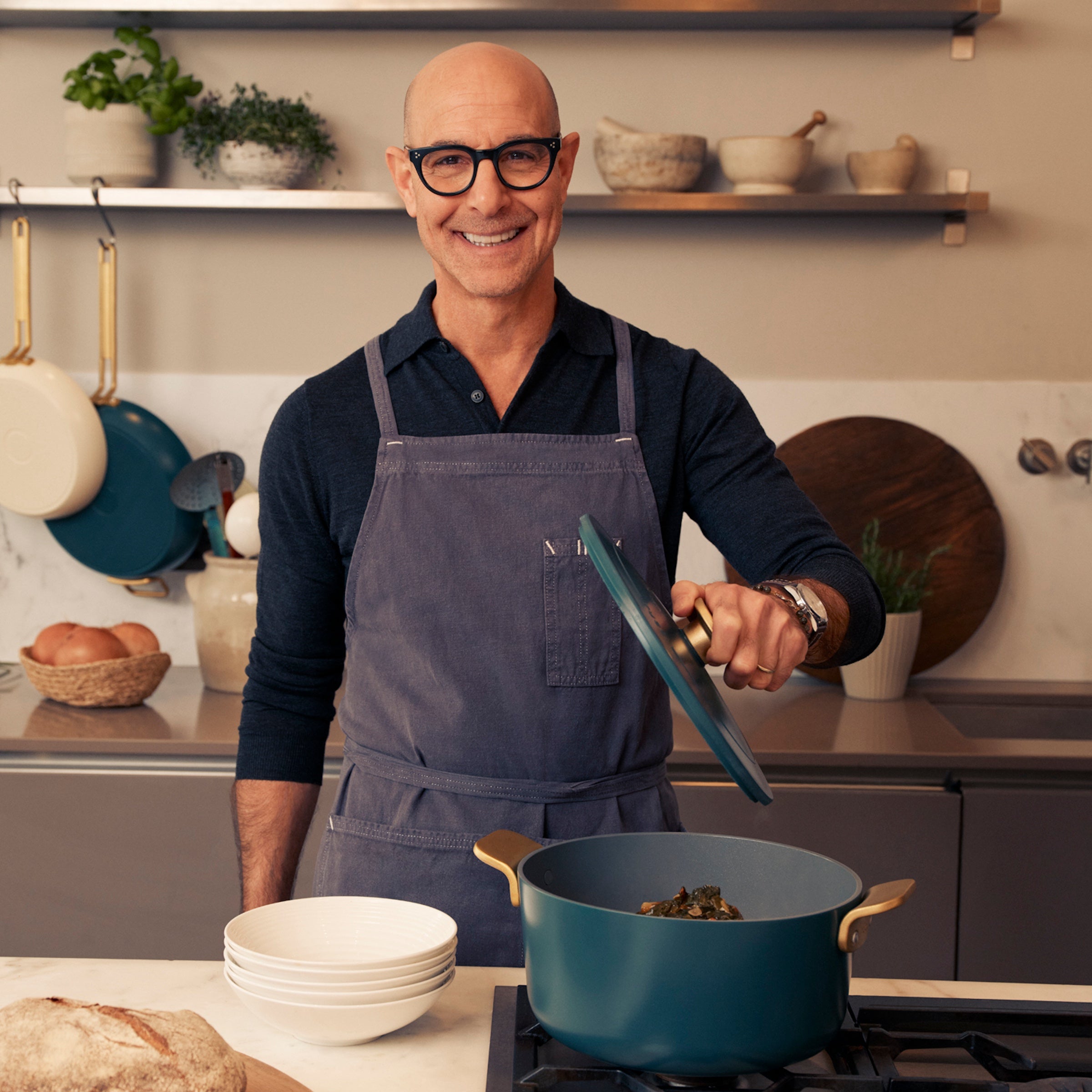 GreenPan™ Stanley Tucci™ Ceramic Nonstick 26cm/6.5L Dutch Oven, Venetian Teal