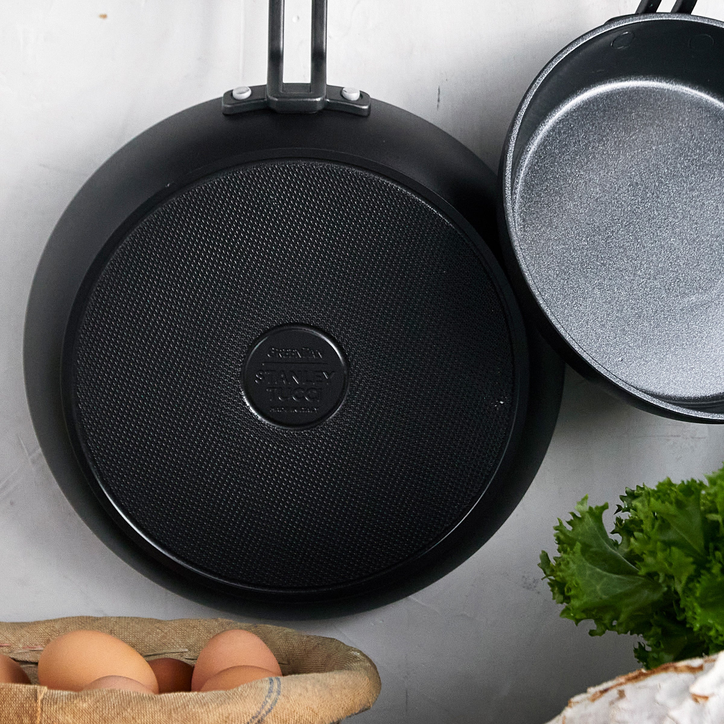 GreenPan™ Stanley Tucci™ Ceramic Nonstick Frypans, Set of 2, Milano Black