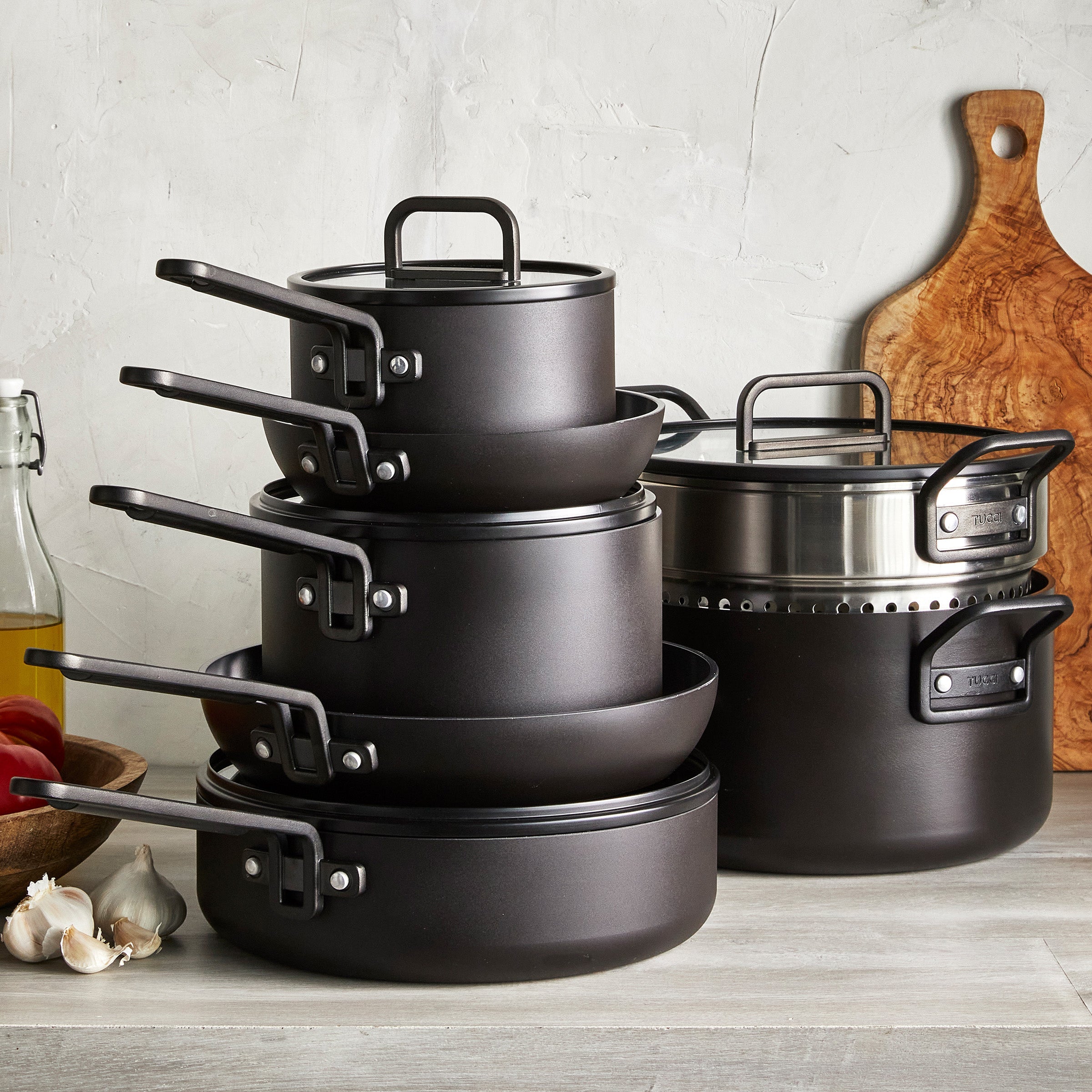 GreenPan™ Stanley Tucci™ Ceramic Nonstick 11-Piece Cookware Set, Milano Black