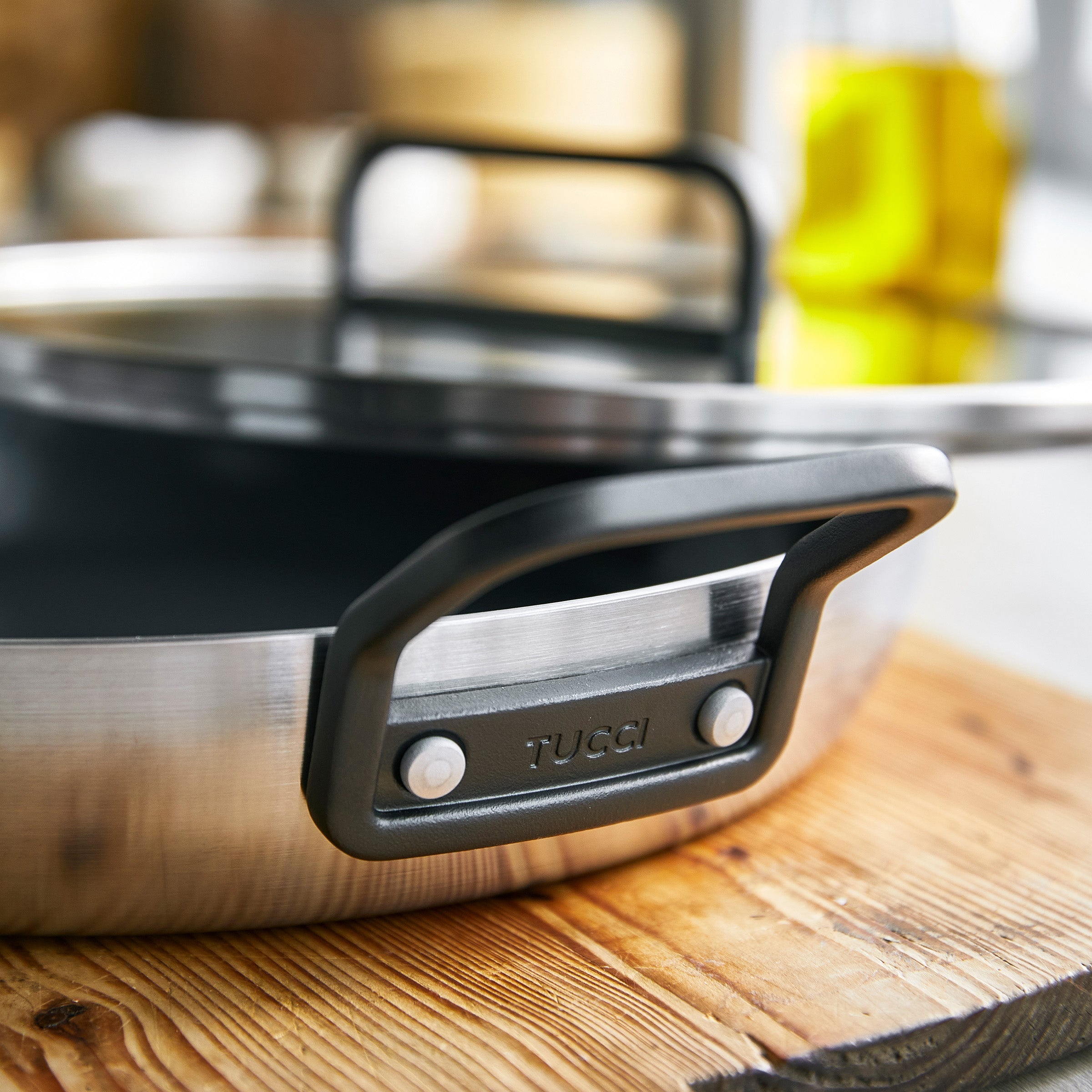GreenPan™ Stanley Tucci™ Stainless Steel Ceramic Nonstick 30cm Frypan with Lid