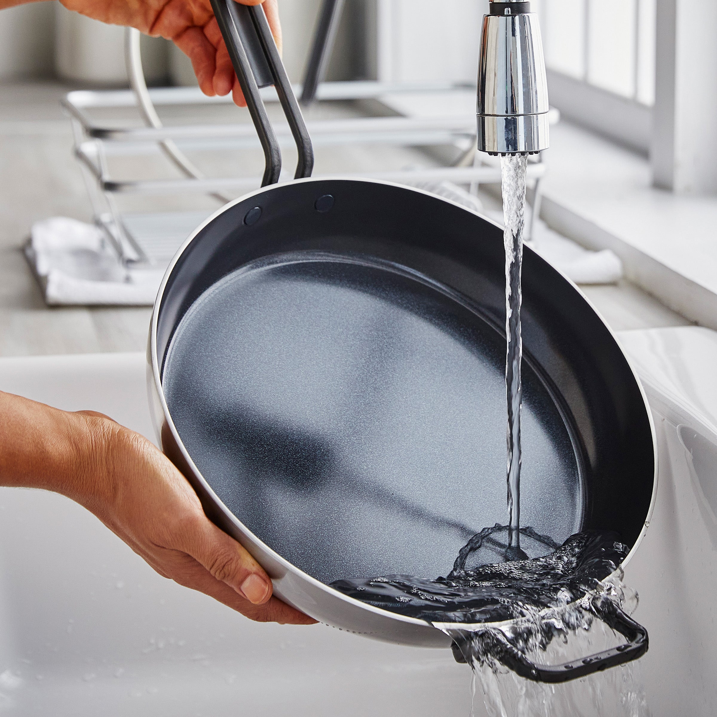 GreenPan™ Stanley Tucci™ Stainless Steel Ceramic Nonstick 30cm Frypan with Lid