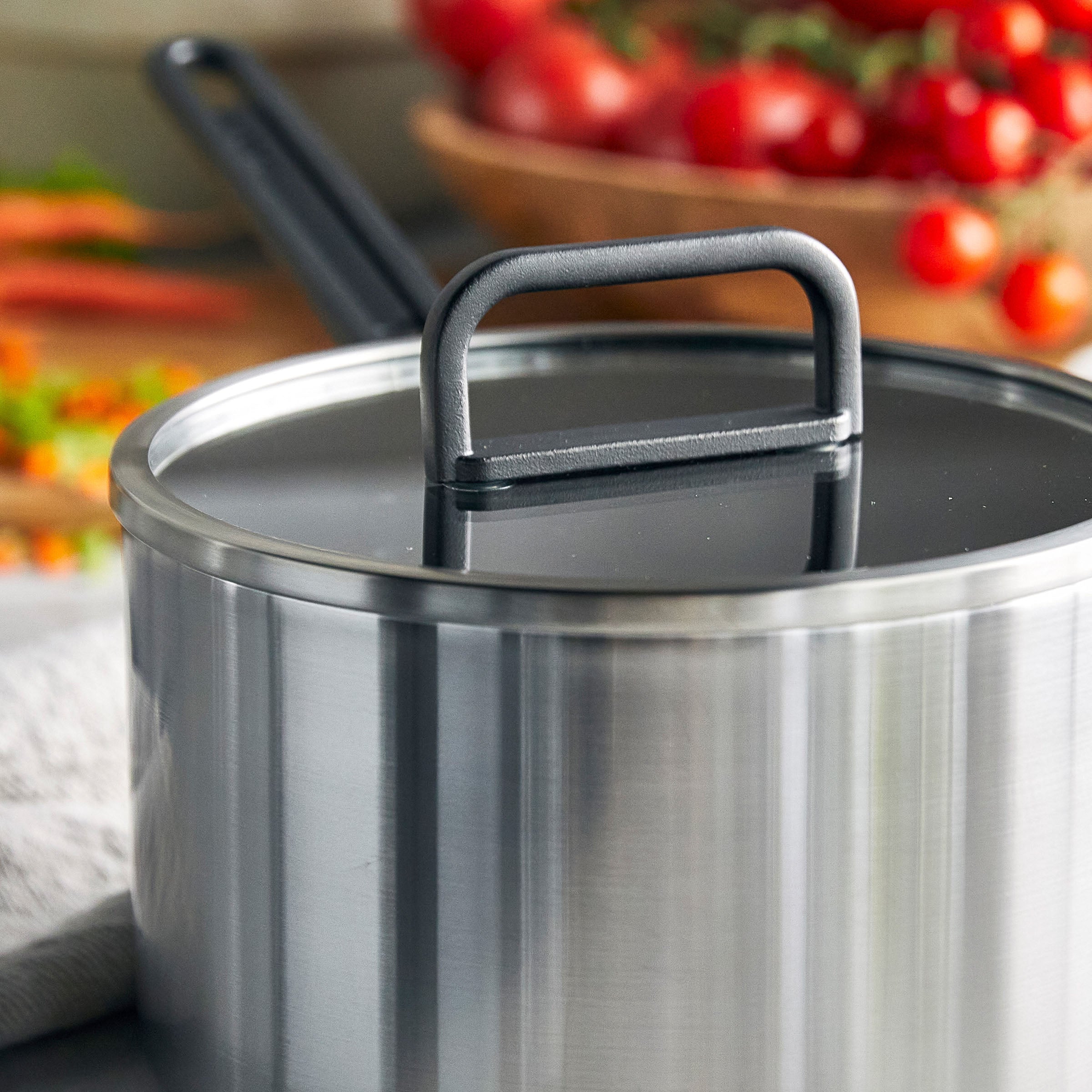GreenPan™ Stanley Tucci™ Stainless Steel Ceramic Nonstick 4QT/20cm Saucepan with  Lid