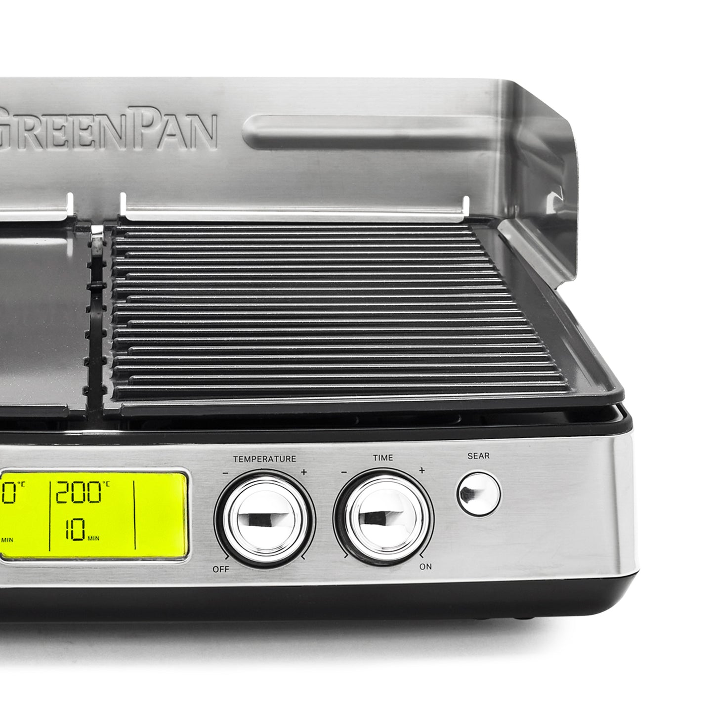 Greenpan Elite XL Less Smoke Grill/Teppanyaki  Keramisch inductie pfas-vri zijaanzicht 