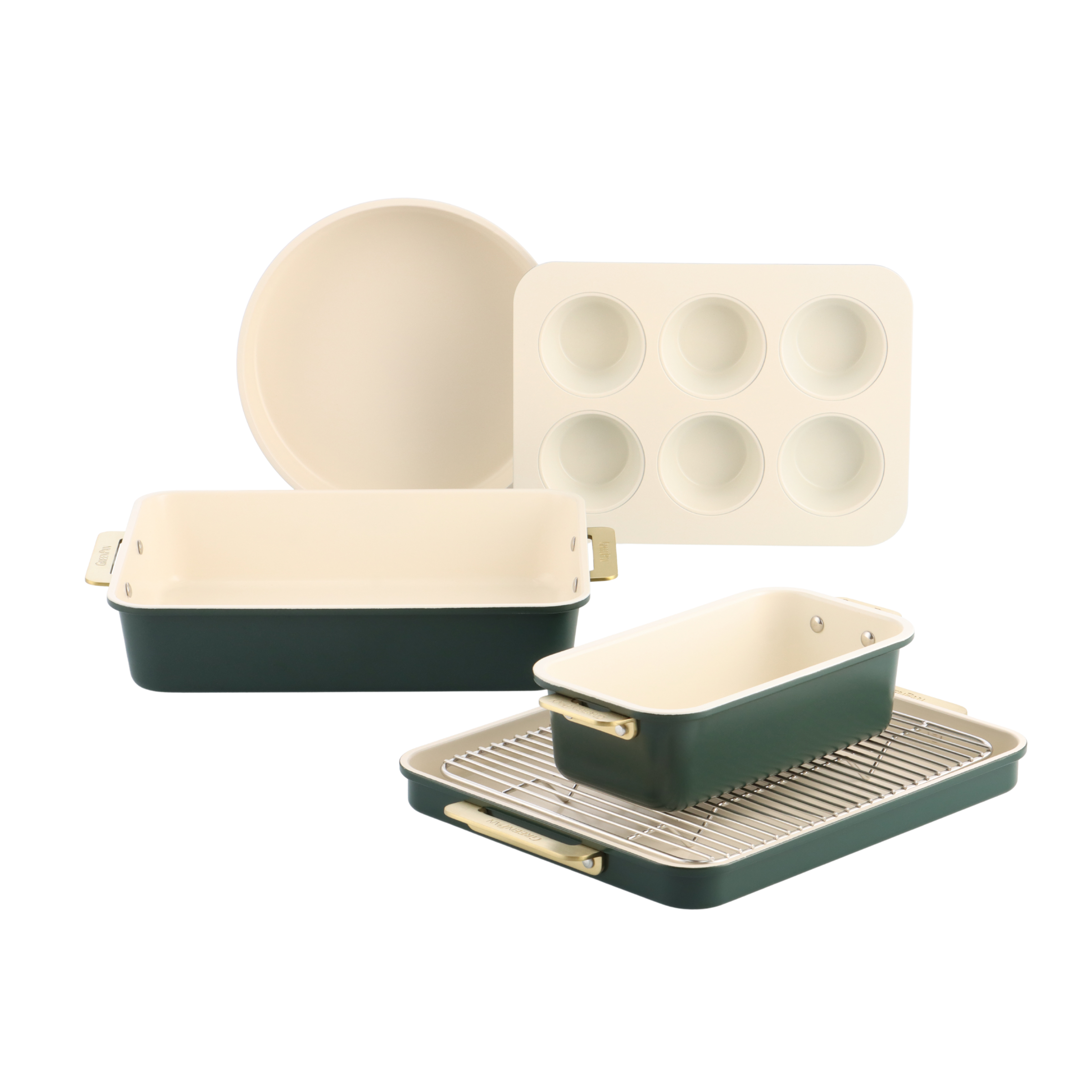 Padova Reserve Bakvormen Pine Green 6-delige set