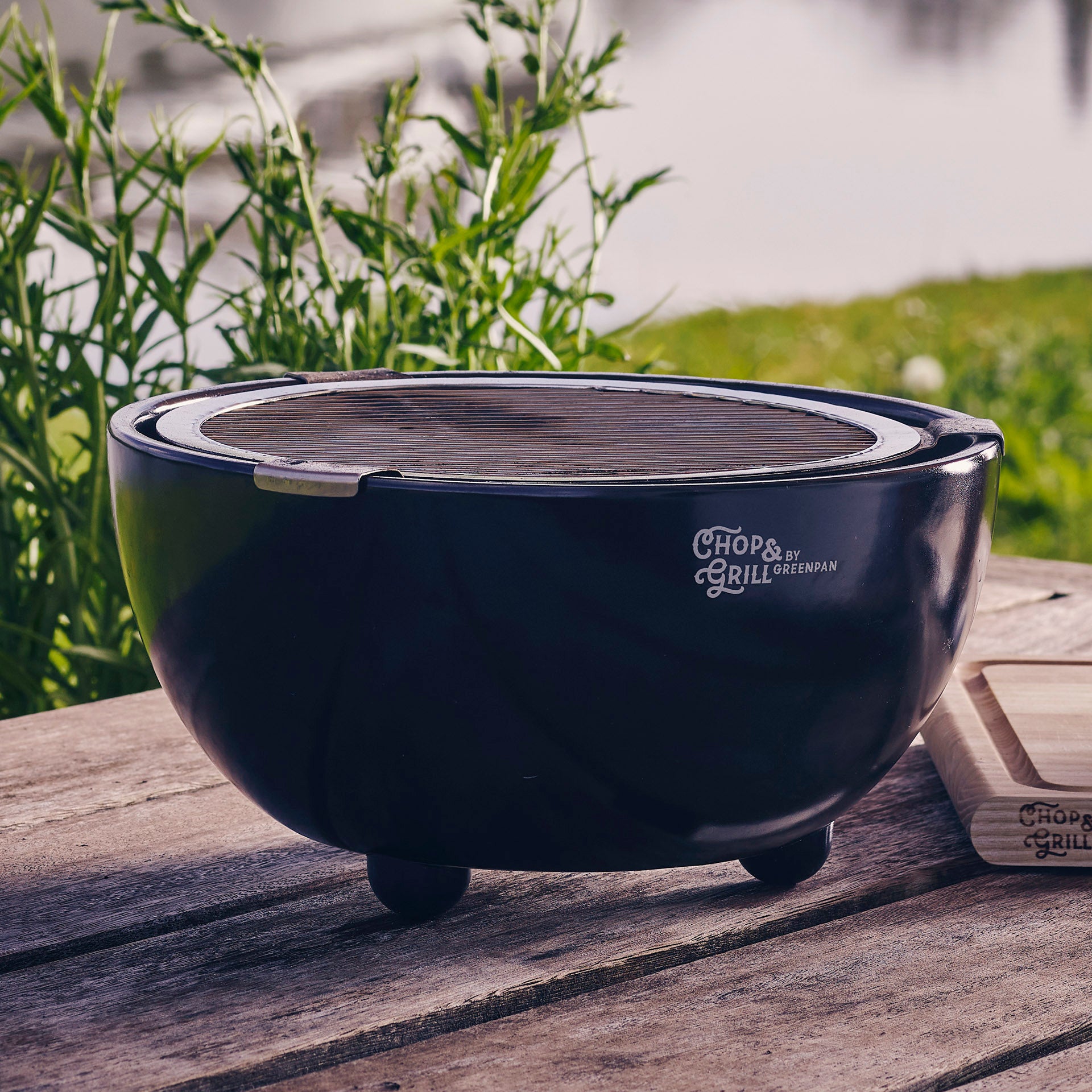 Chop & Grill Tafelbarbecue 32cm zwart&zilver buiten