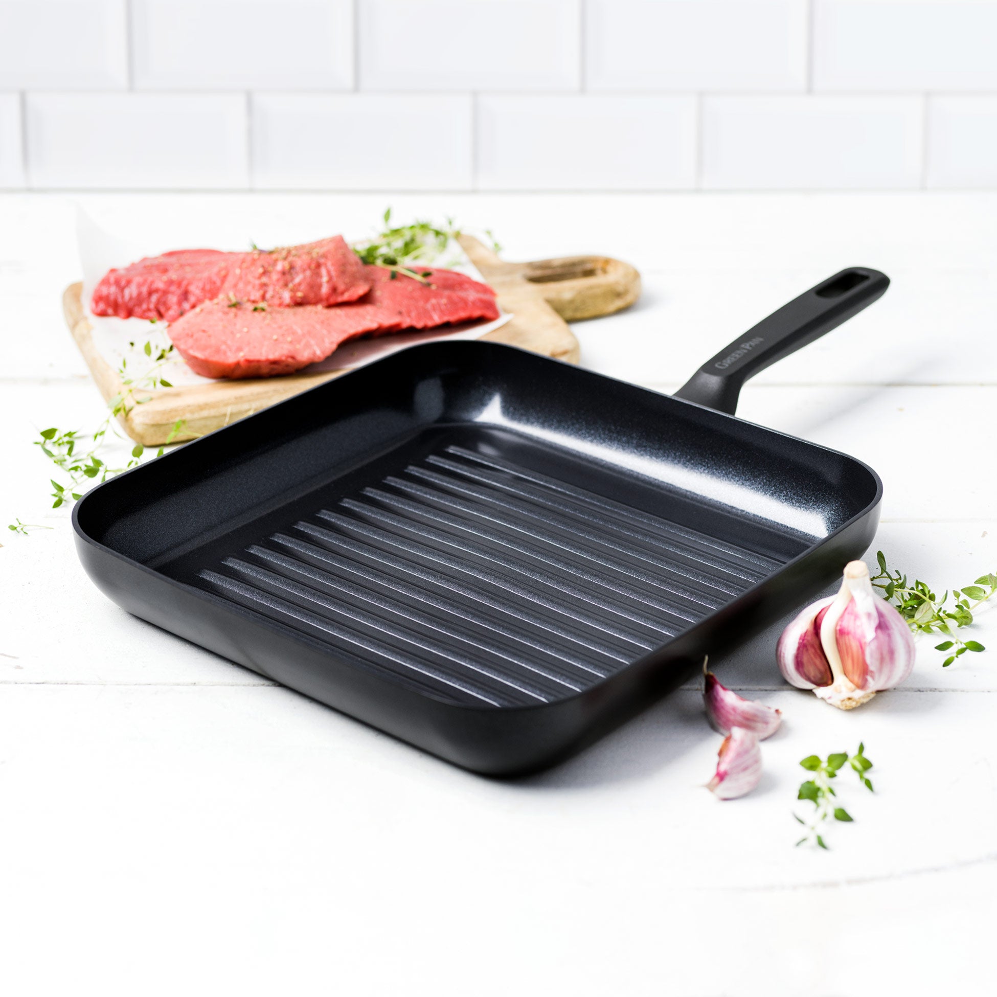 Memphis vierkante Grillpan 28cm zwart