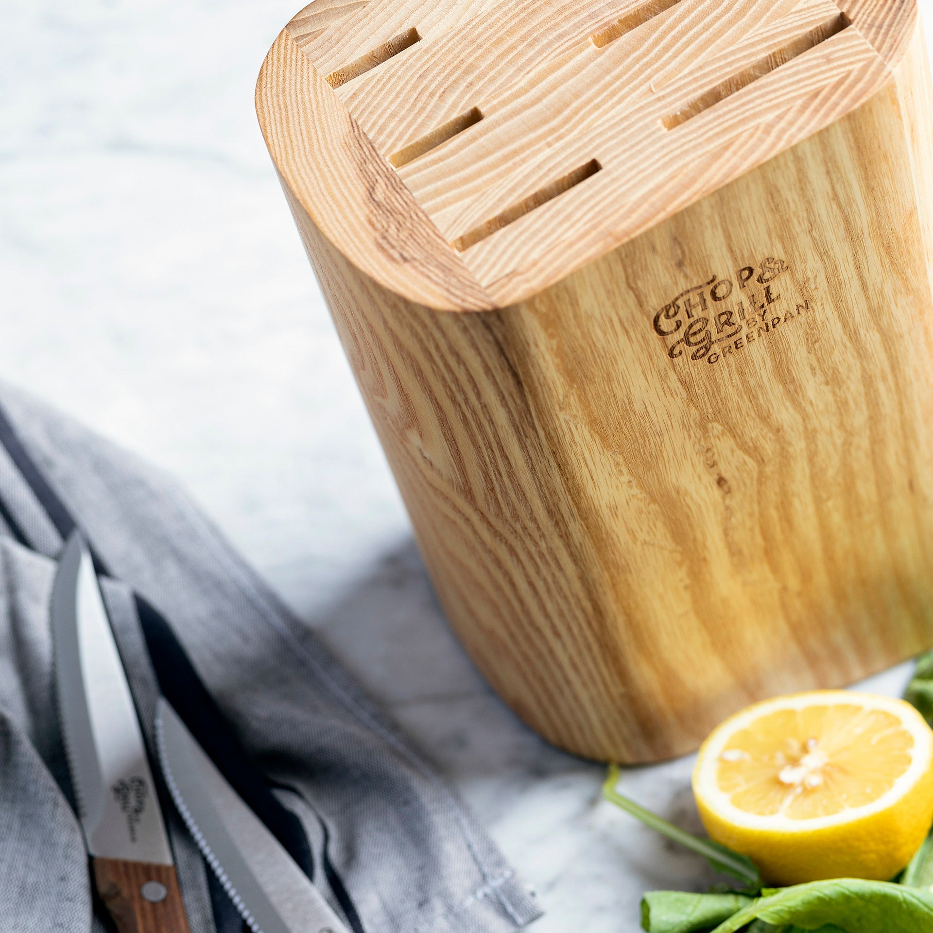 Greenpan Chop & Grill Knifeblock Messenset vooraanzicht