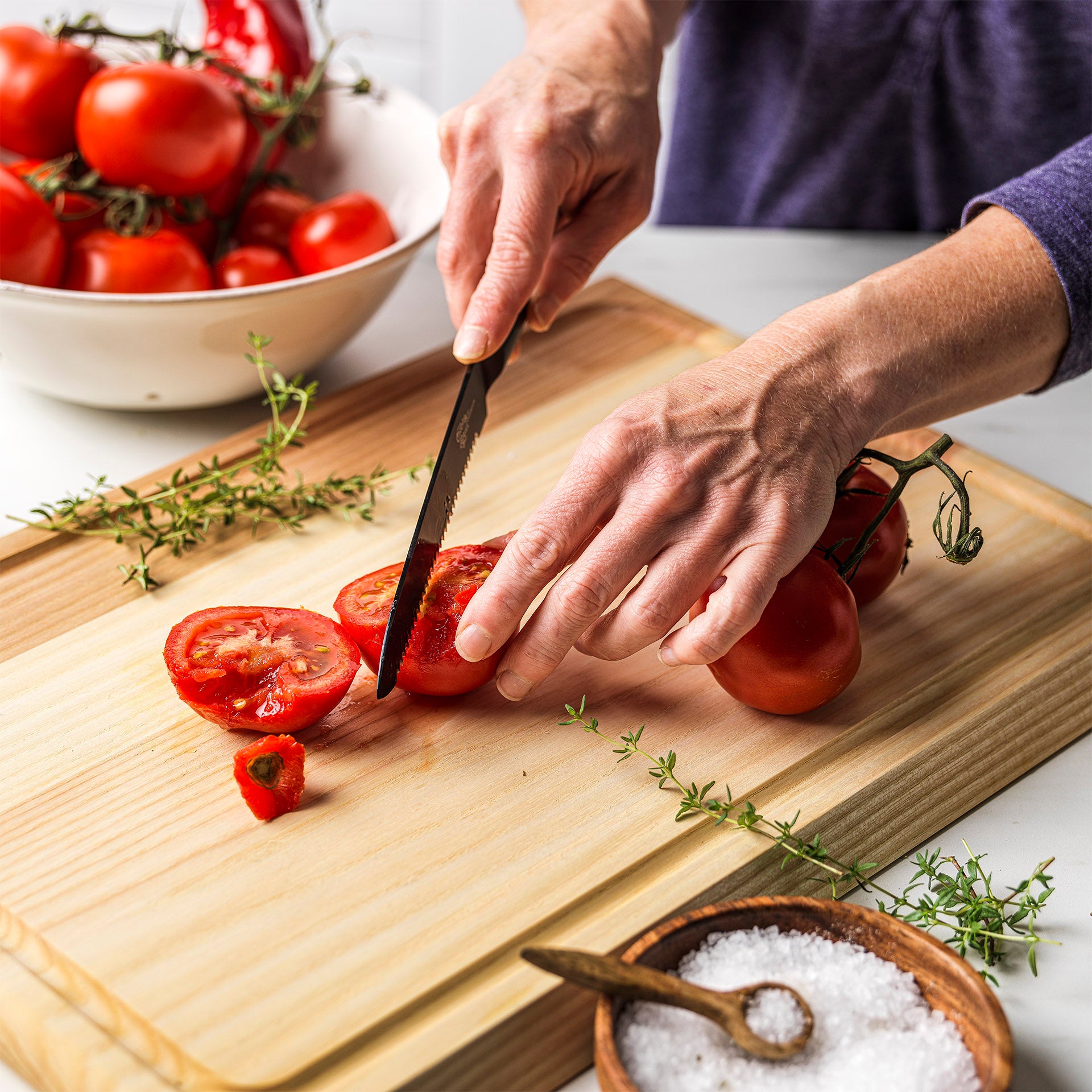 Chop & Grill Multifunctioneel mes zwart tomaten snijden