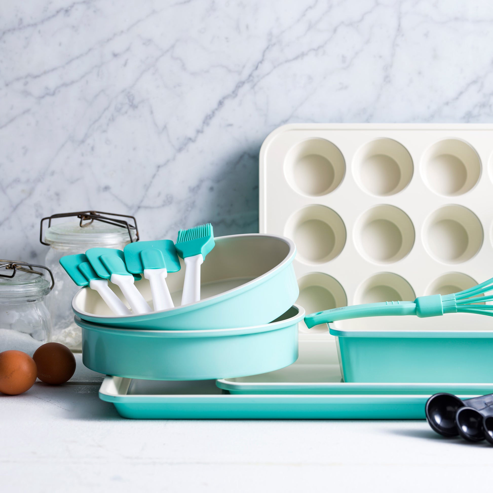 Contour Turquoise Bakvorm voor 12 Muffins collectie