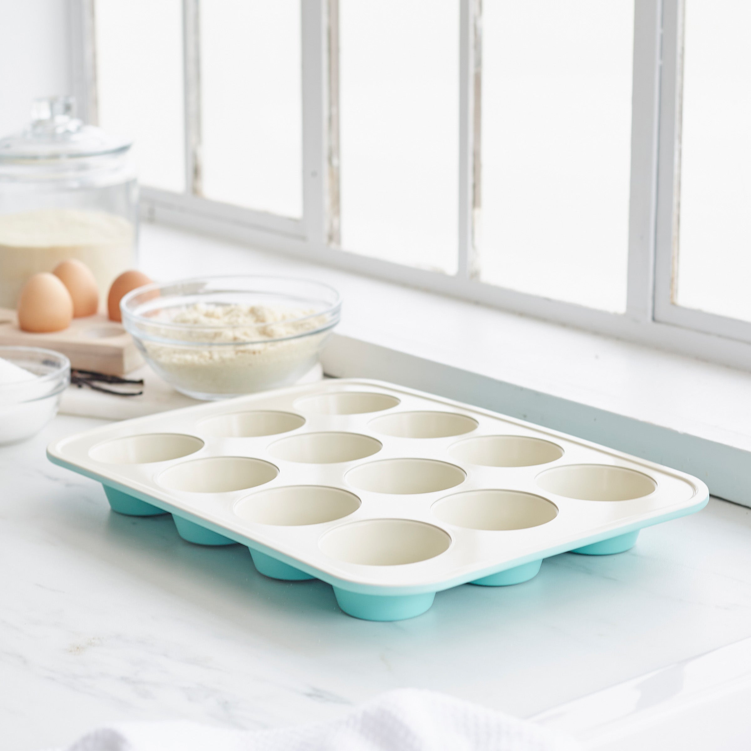 Contour Turquoise Bakvorm voor 12 Muffins