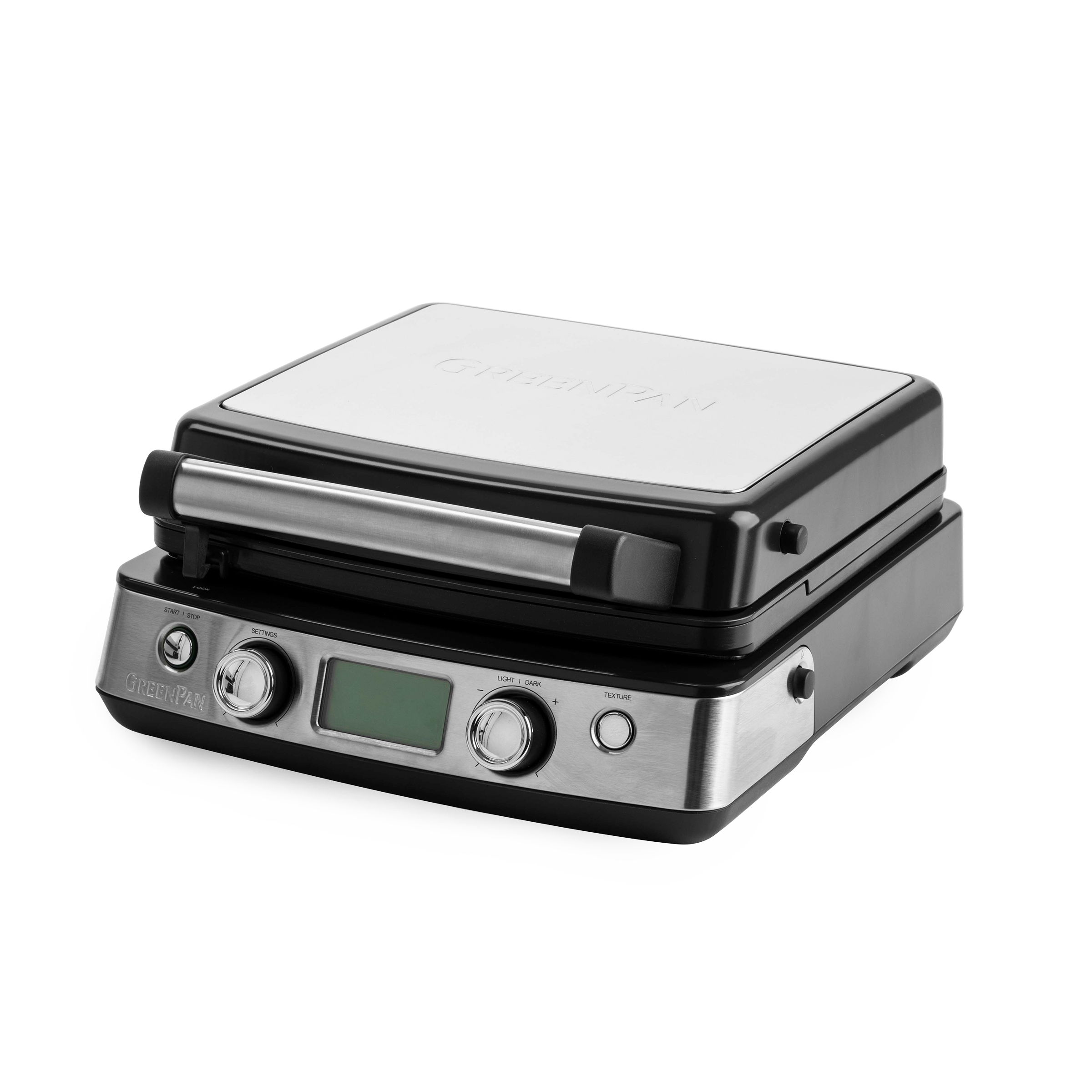 Wafelijzer Glossy Black (incl. 2 sets wafelplaten)