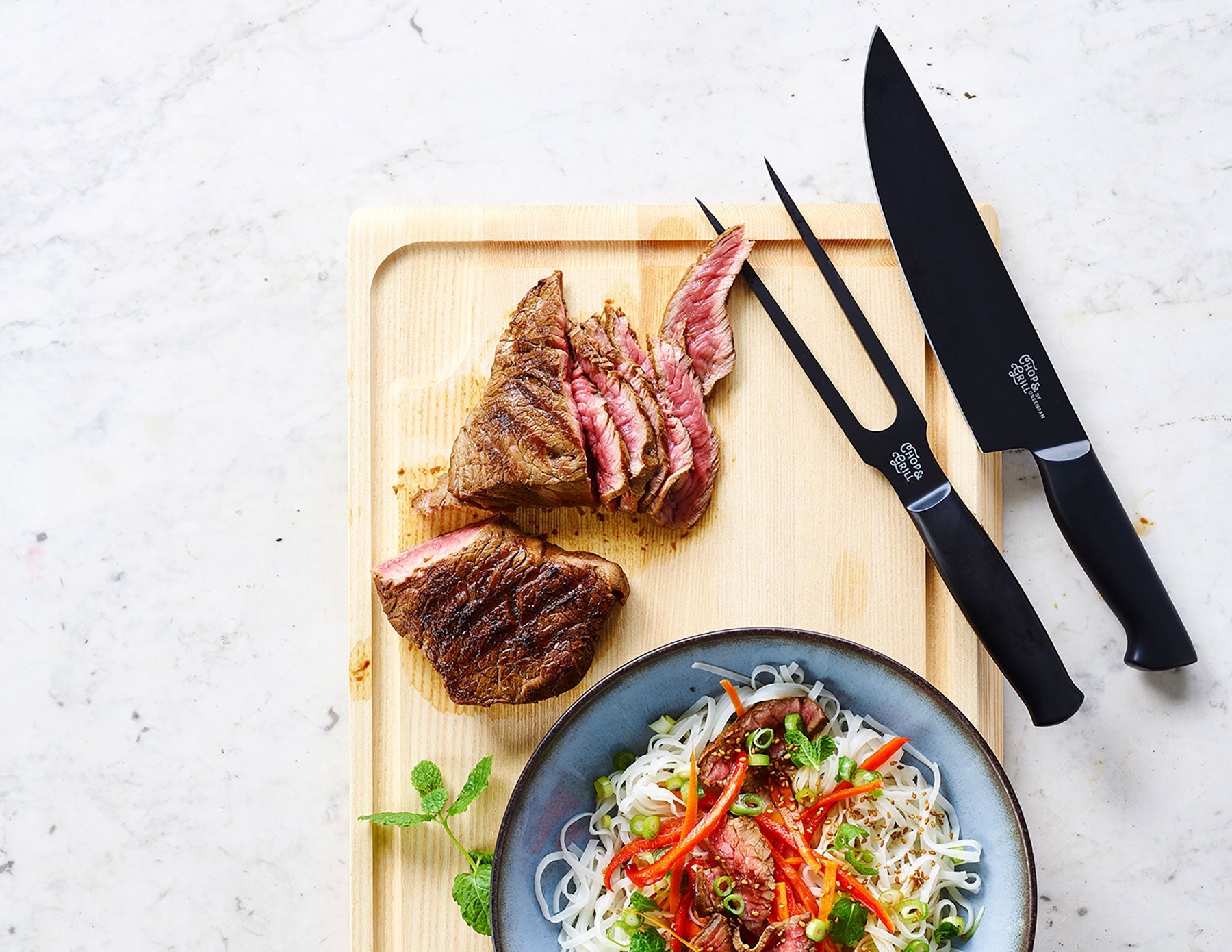 Greenpan Overzicht Technische specificaties Garantie Chop & Grill Vleesvork en koksmes