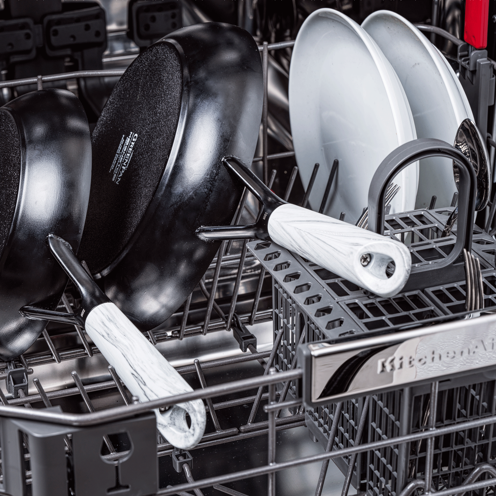 Smart Collection Marble Koekenpannenset 2-delig 20+28cm zwart in vaatwasser