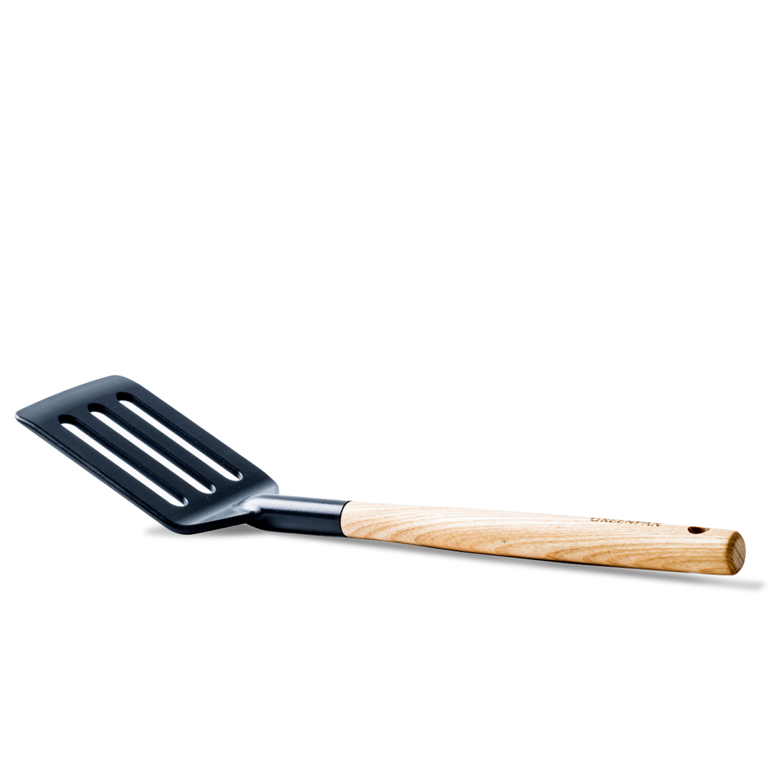 Mayflower spatel zwart met essenhouten handgreep