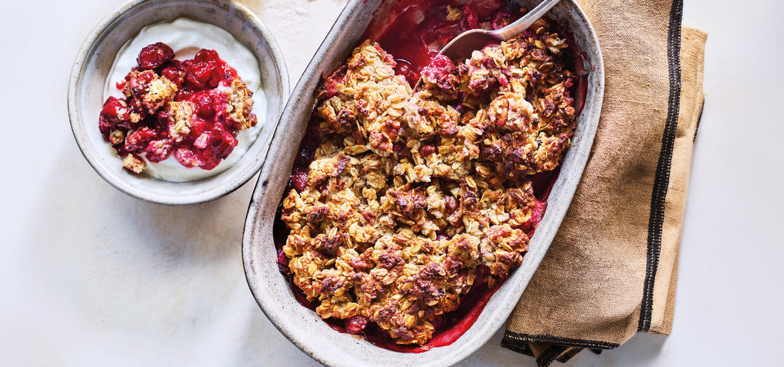 Cobbler met rood fruit