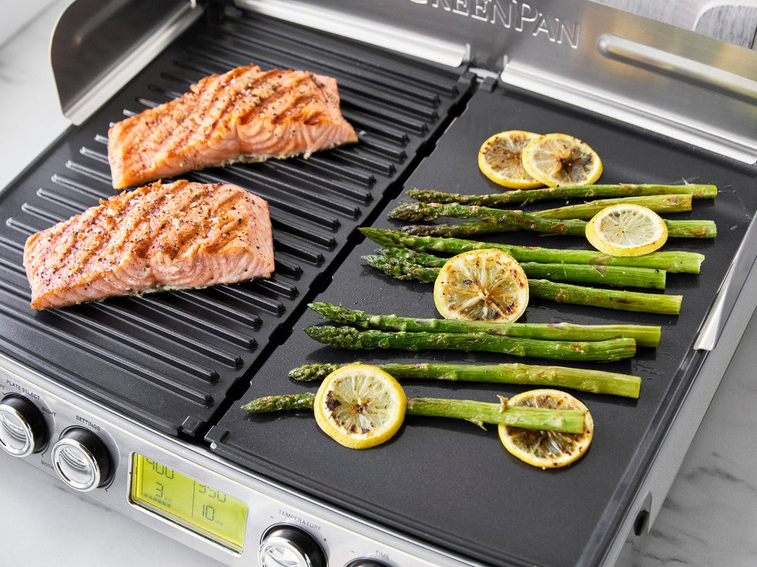 Gegrilde zalm en asperges