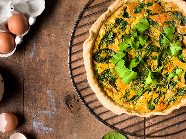 Quiche met spinazie & geitenkaas