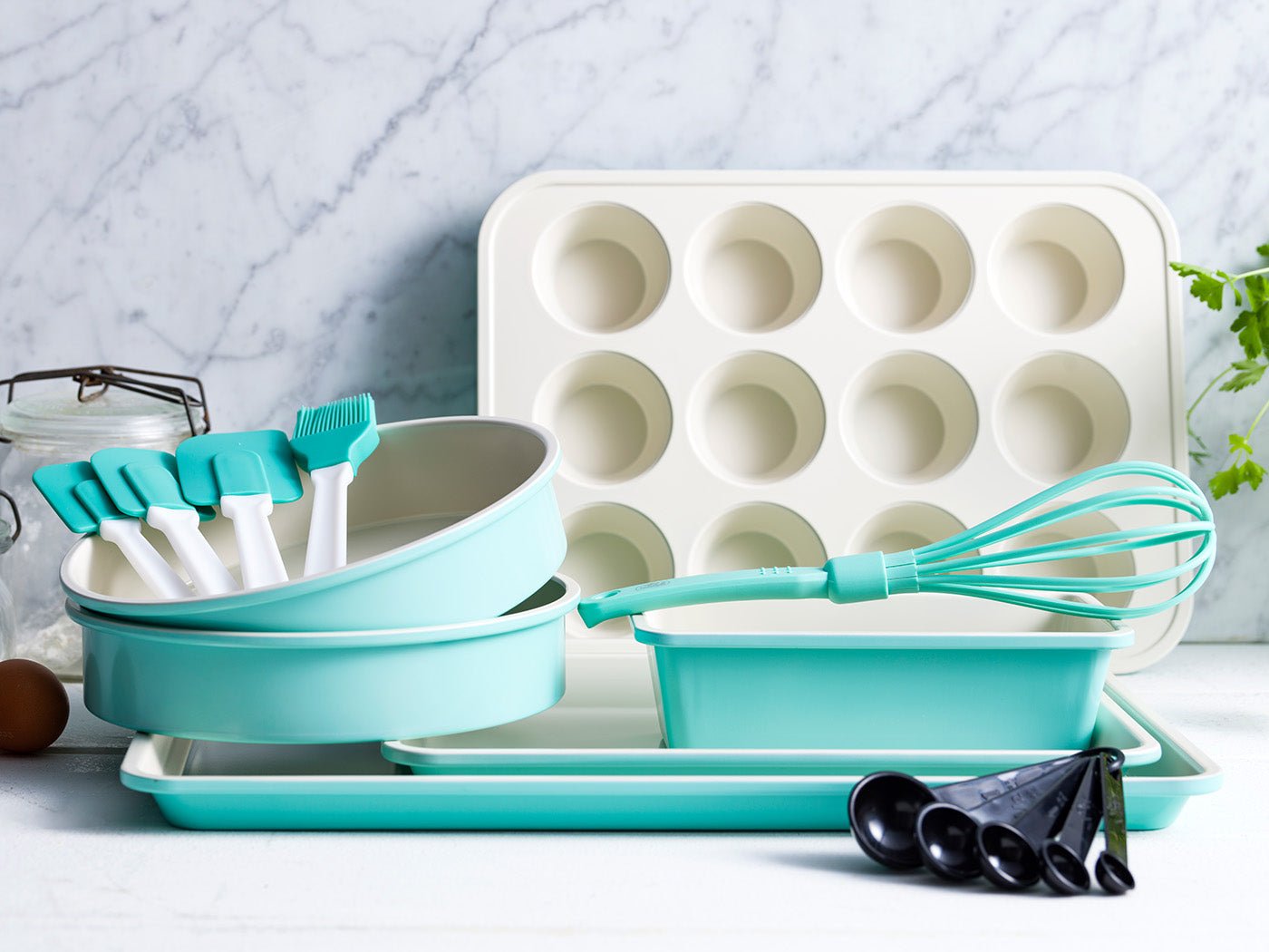 bakvormen turquoise cakevorm donutplaat koekjesplaat
