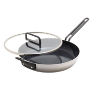 GreenPan™ Stanley Tucci™ Stainless Steel Ceramic Nonstick 30cm Frypan with Lid