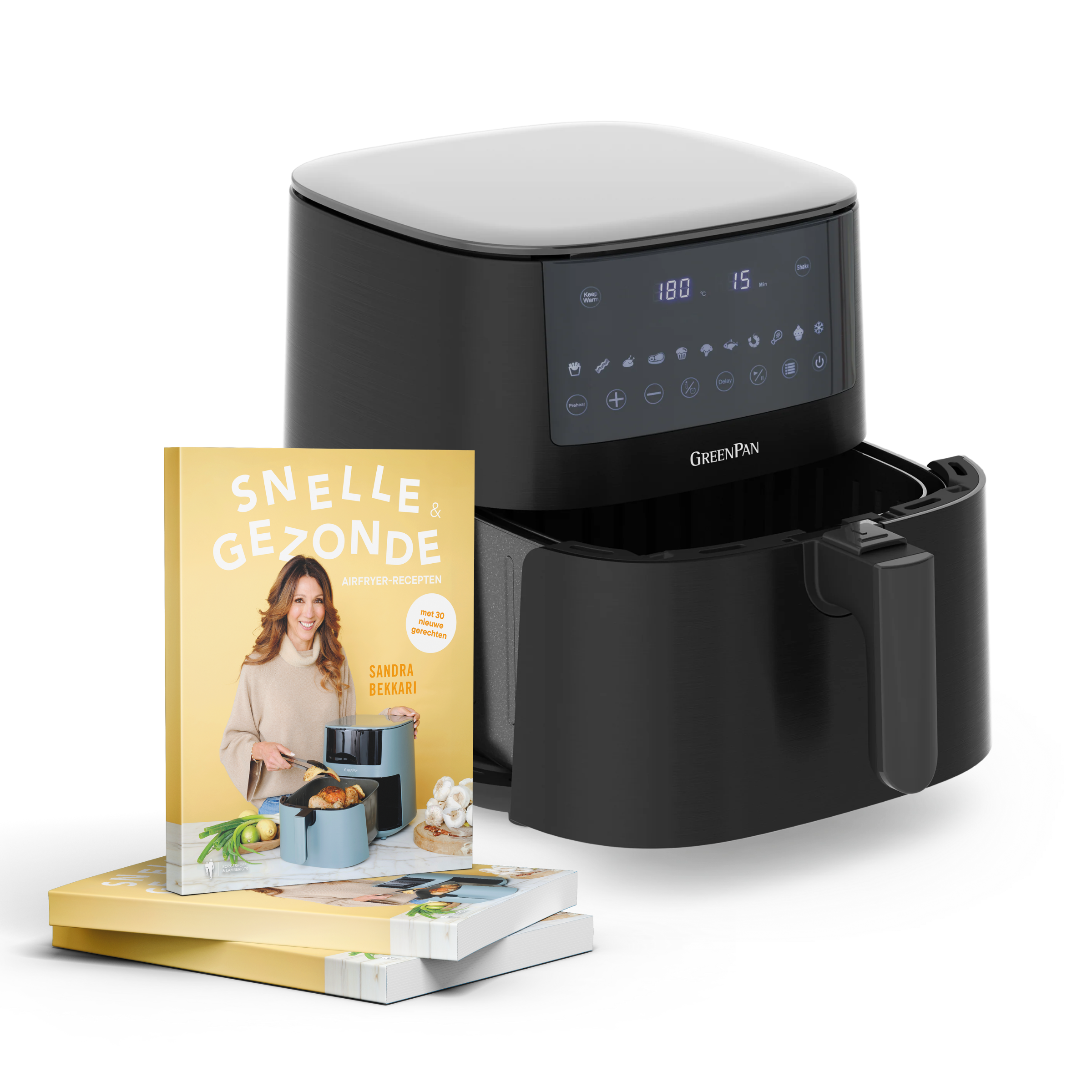 XXL Air Fryer Black + Sandra’s snelle en gezonde Air Fryer-recepten