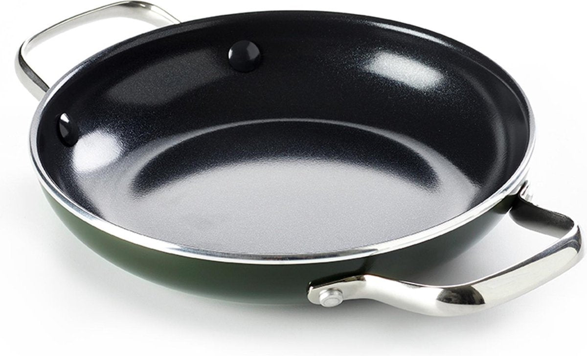Dagelijkse kost braadpan met 2 zijgrepen 20cm groen