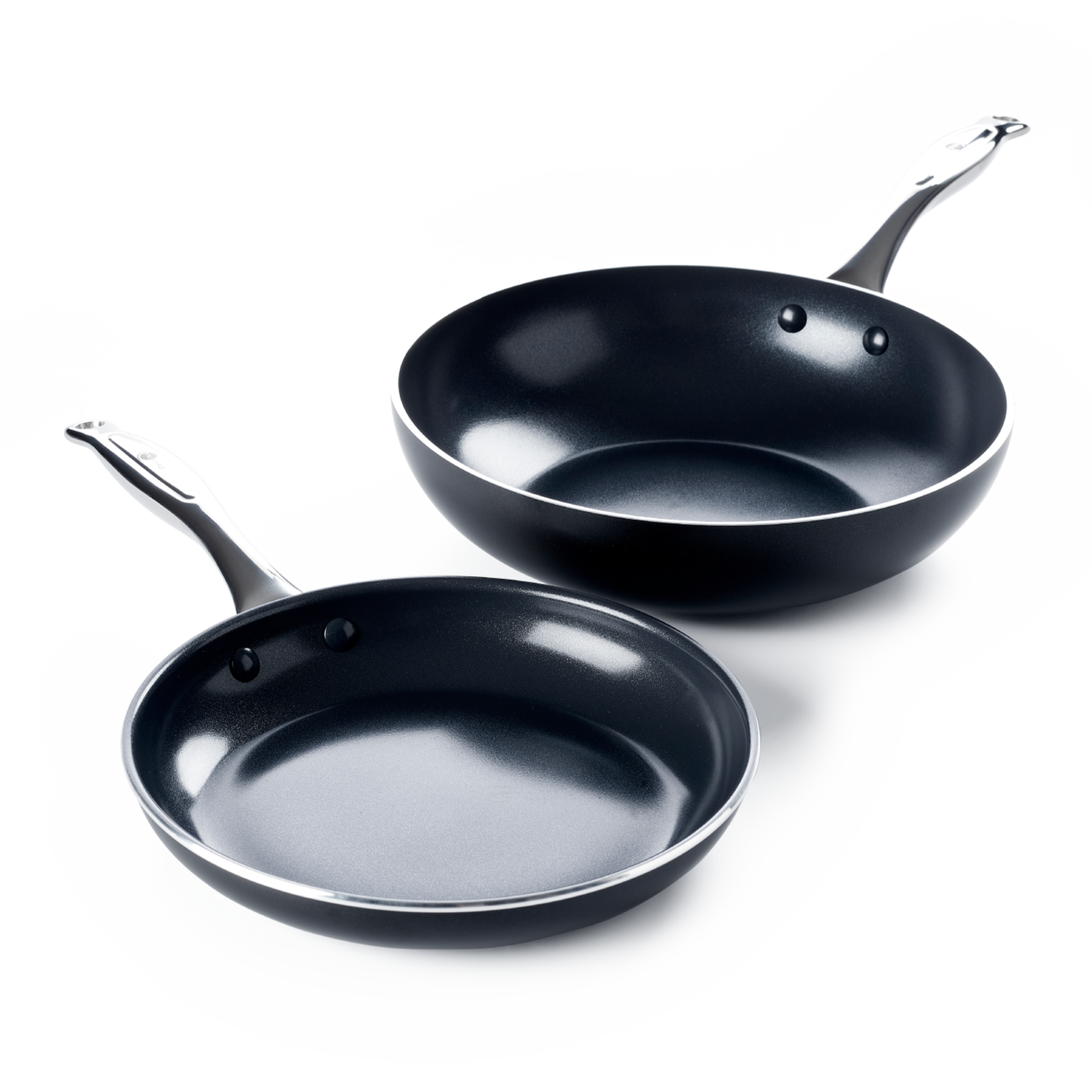 Greenpan Brussels Koekenpannen 24cm 28cm 2-delig Keramisch inductie pfas-vrij  vooraanzicht 