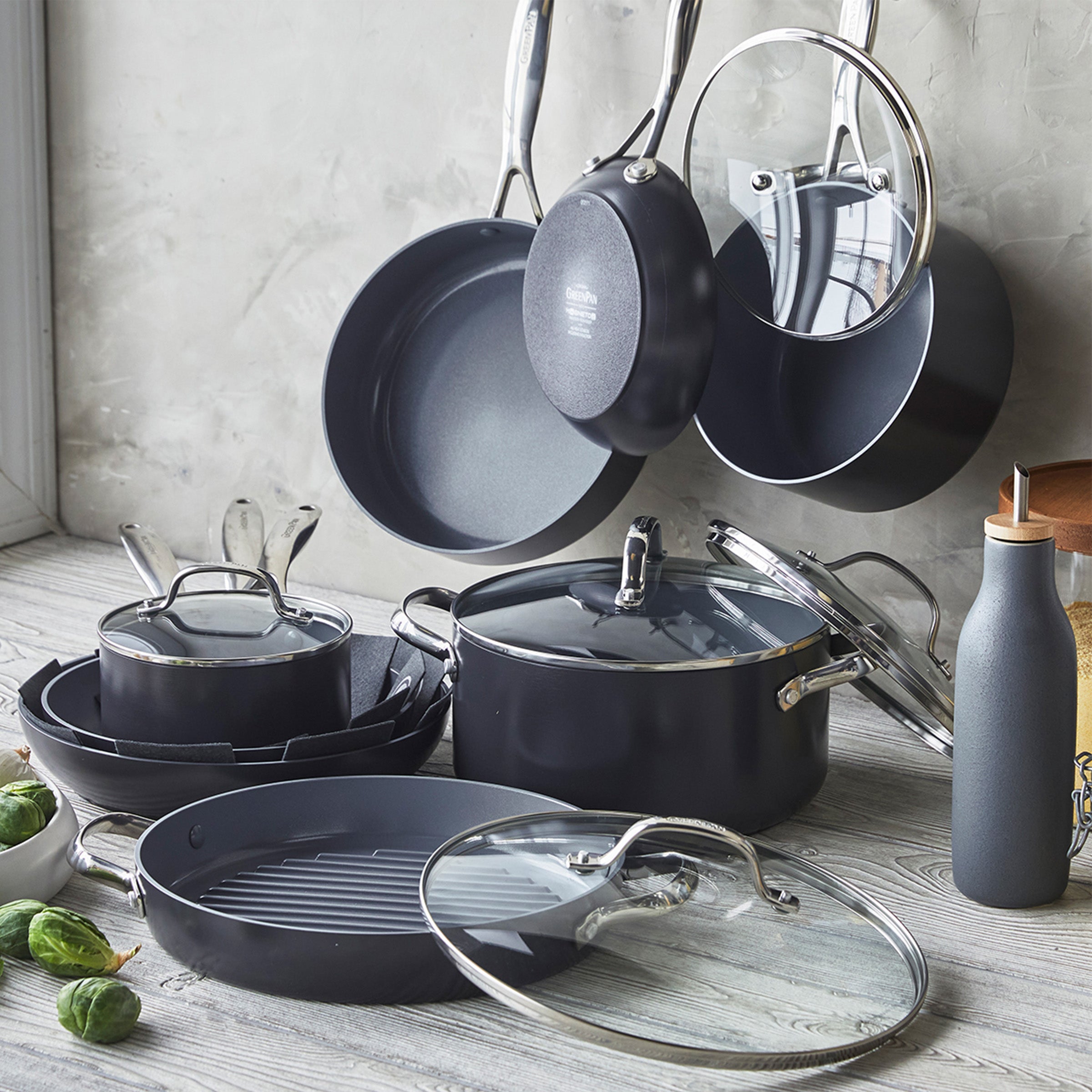 Greenpan Koekenpannen Valencia Pro 28cm  Keramisch inductie pfas-vri vooraanzicht  