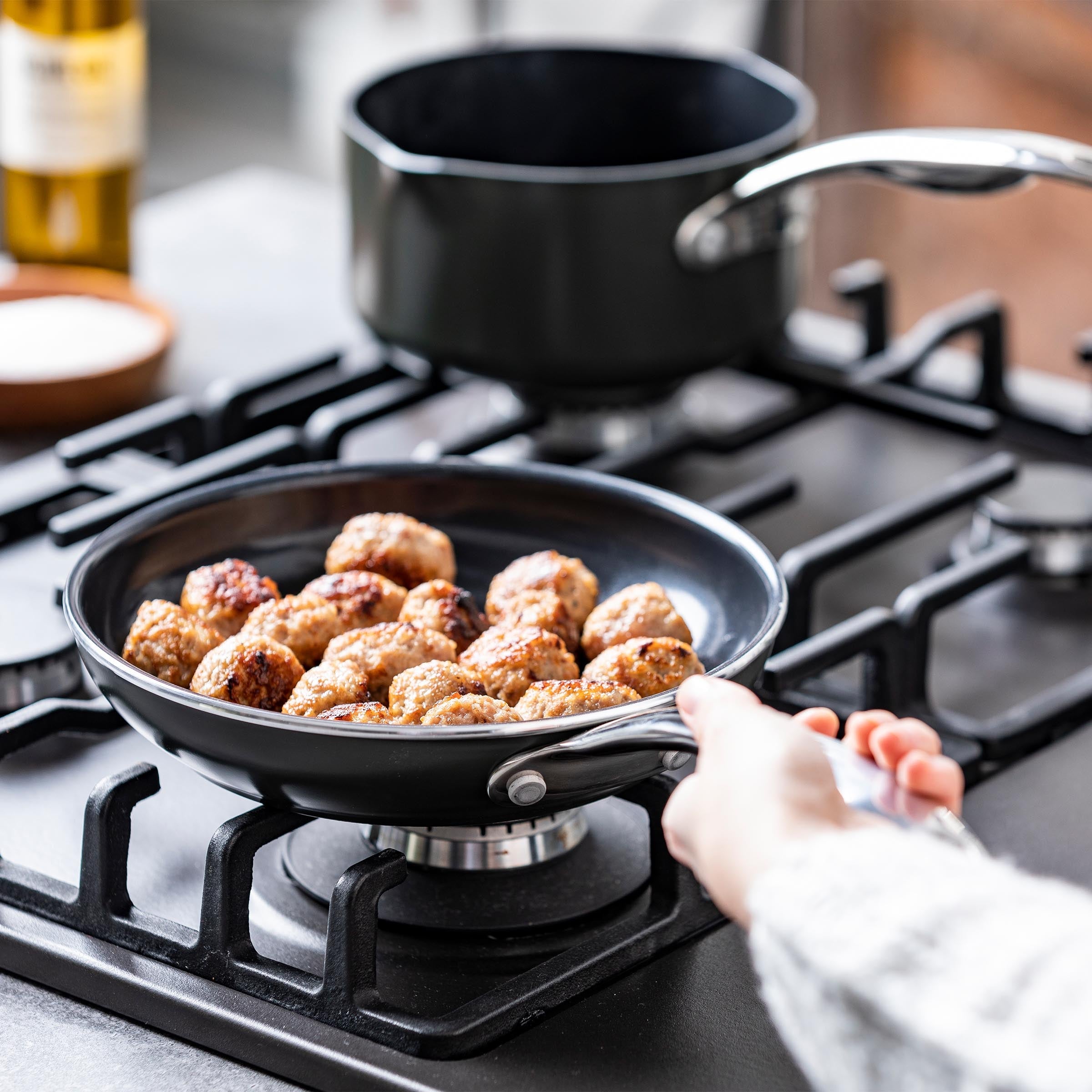 Dagelijkse kost braadpan 30cm groen gebakken vlees