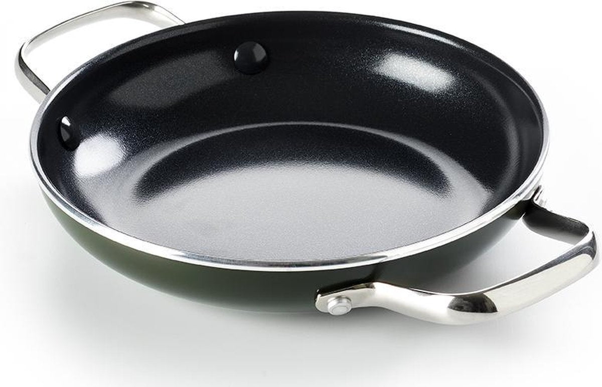 Dagelijkse kost braadpan met 2 zijgrepen 28cm groen 