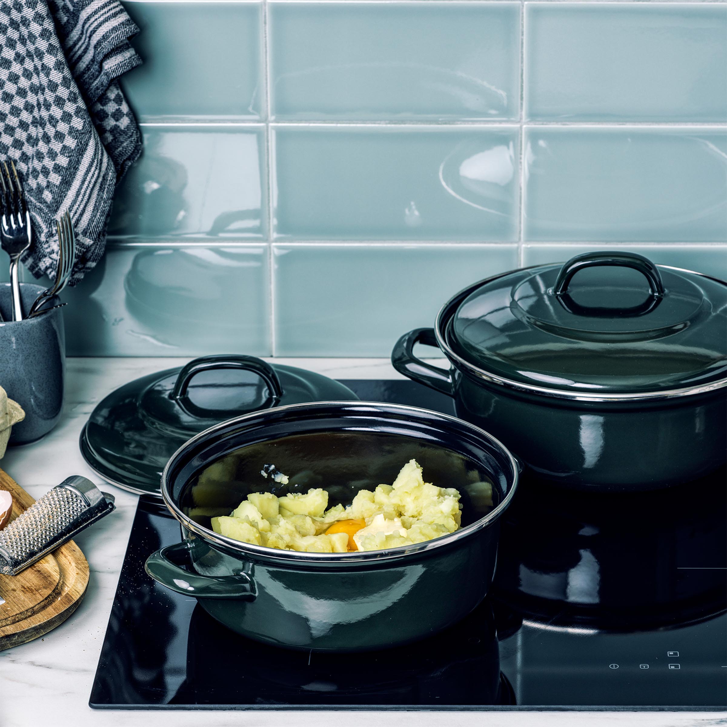 Dagelijkse kost stoofpot 22cm groen op vuur