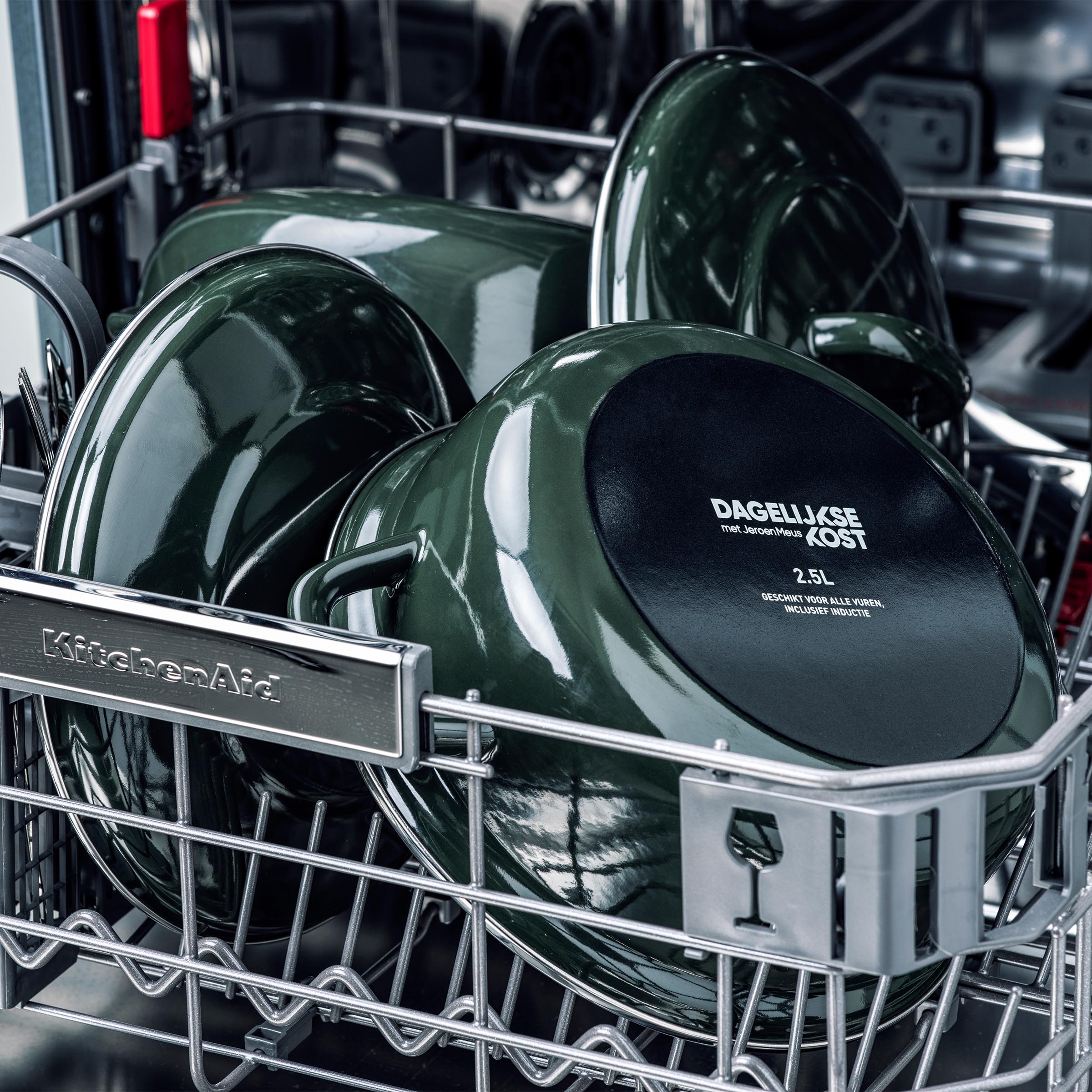 Dagelijkse kost stoofpot 22cm groen in vaatwasser