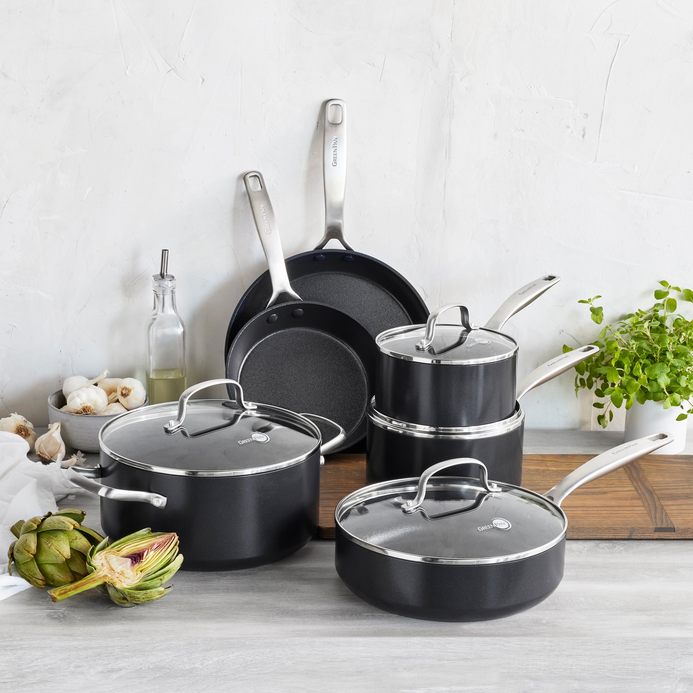 Greenpan Copenhagen 6-delige  Keramisch inductie pfas-vri  vooraanzicht 