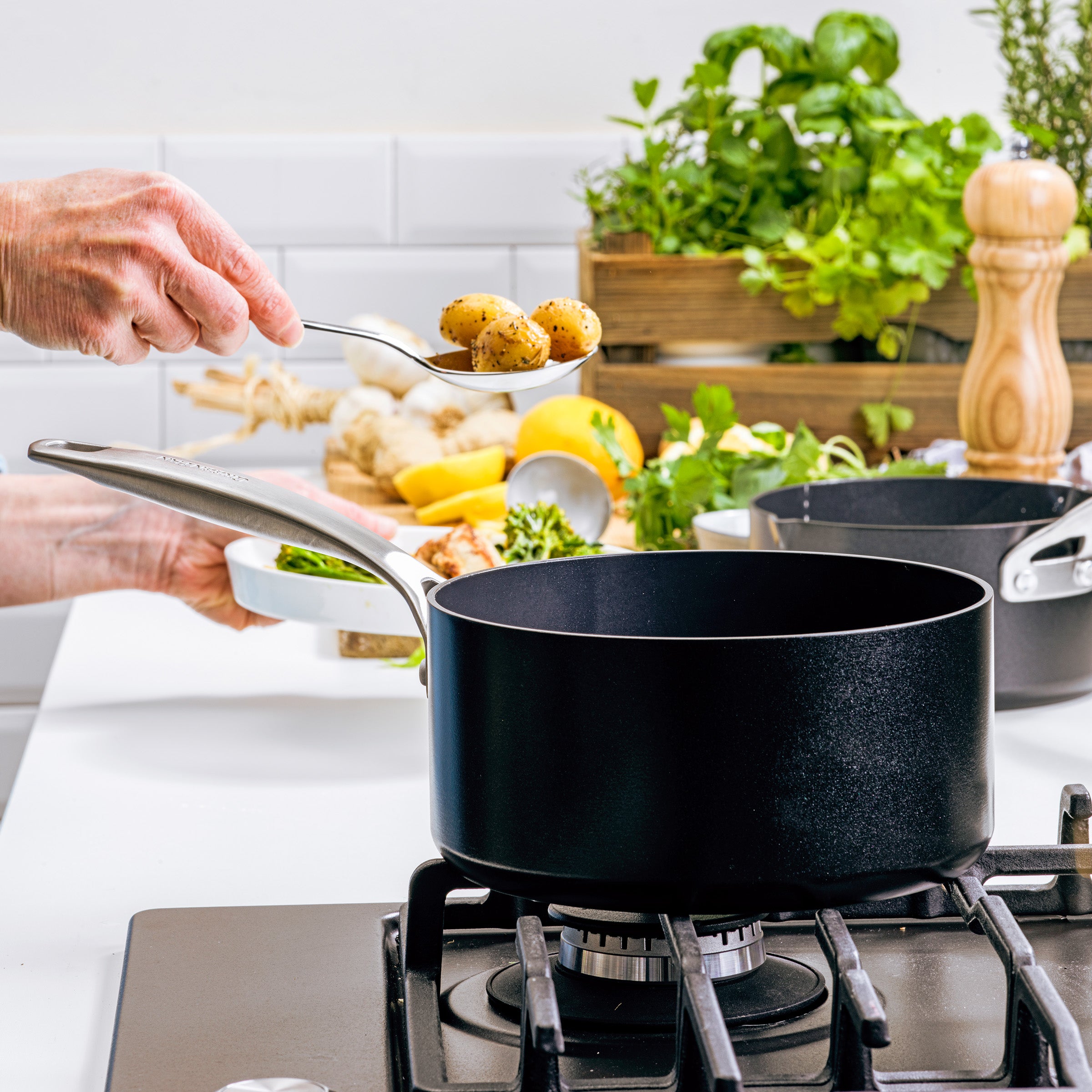 Greenpan Copenhagen Kookpannen Keramisch inductie pfas-vri  vooraanzicht 
