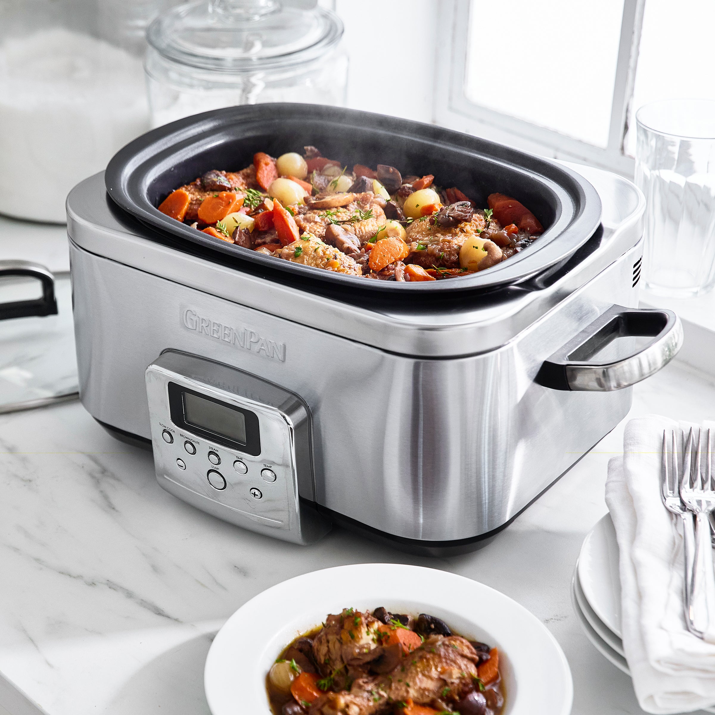 Slowcooker Stainless Steel set