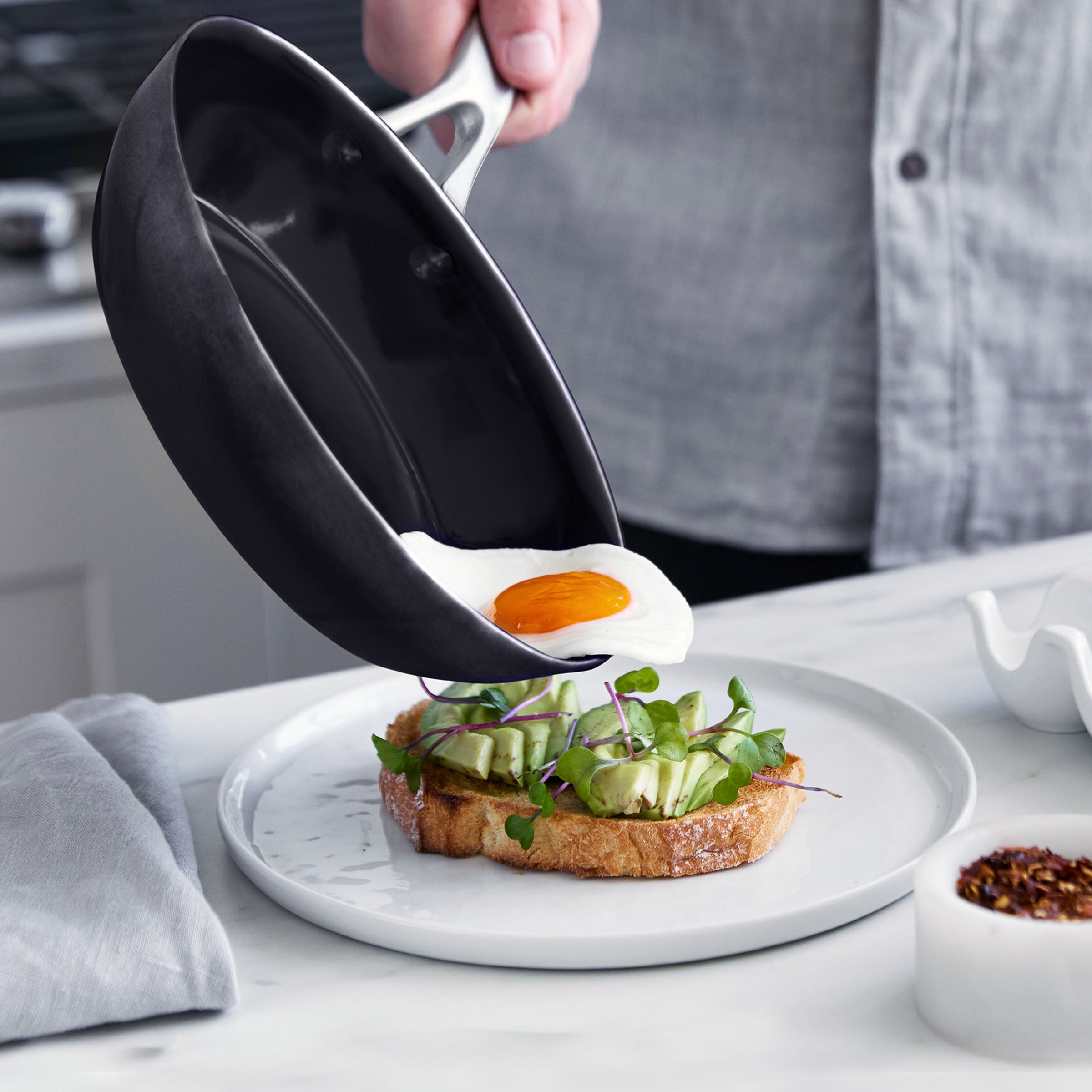 Greenpan Omega Koekenpannen 20cm Keramisch inductie pfas-vri zijaanzicht 