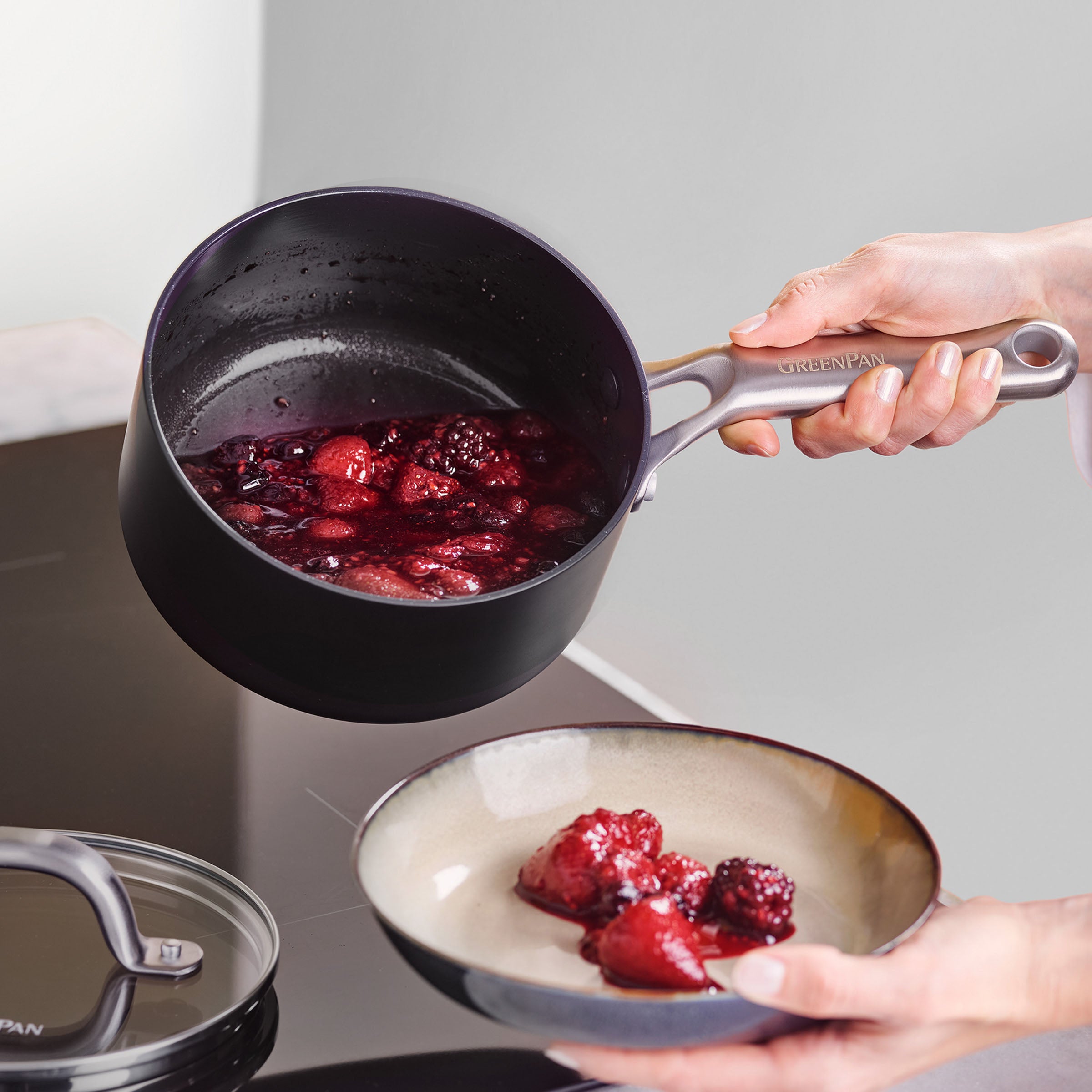 Greenpan Omega Kookpannen Keramisch inductie pfas-vri vooraanzicht