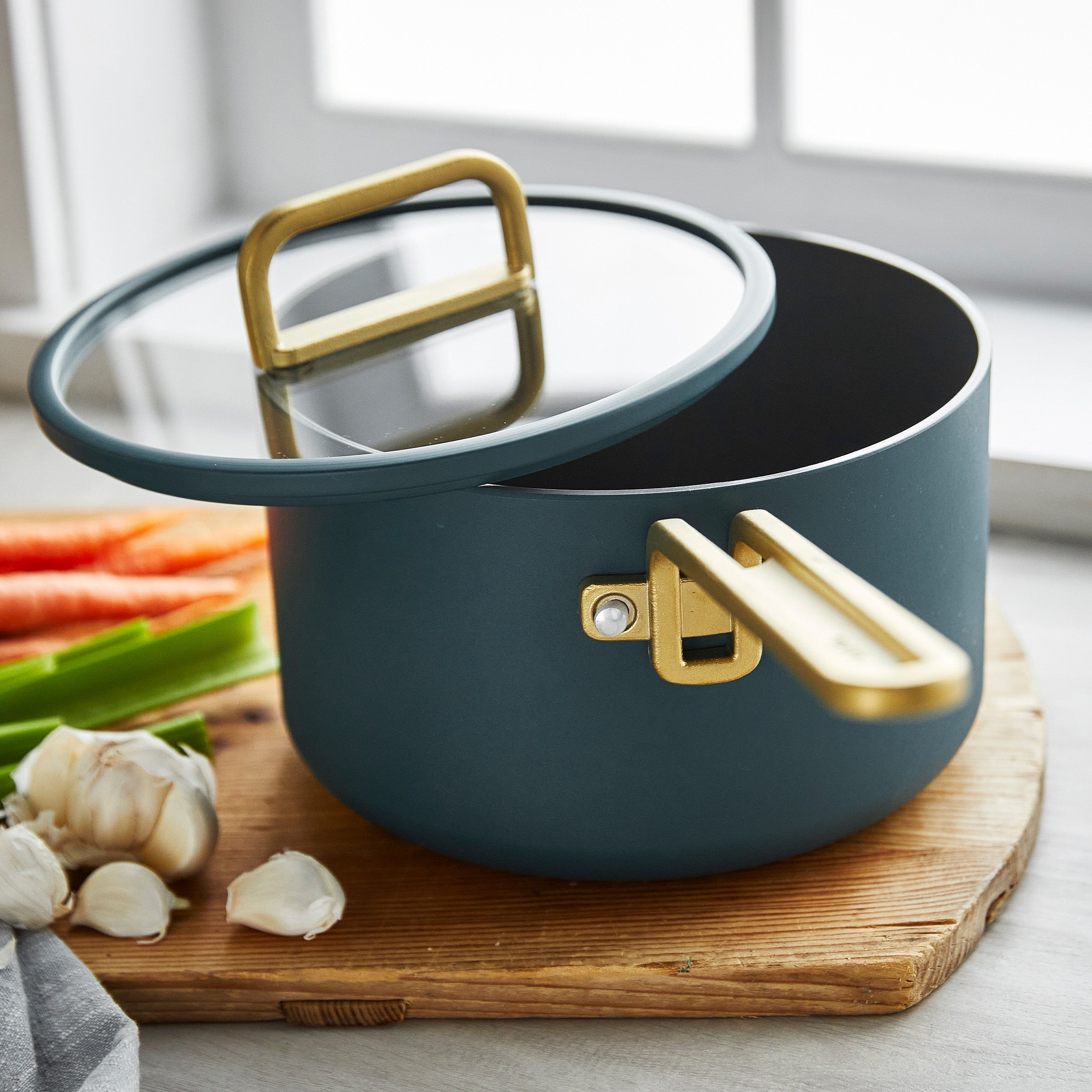 GreenPan™ Stanley Tucci™ Ceramic Nonstick 20cm/3.78L Saucepan with Lid, Venetian Teal