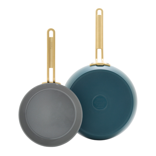 GreenPan™ Stanley Tucci™ Ceramic Nonstick Frypans, Set of 2, Venetian Teal