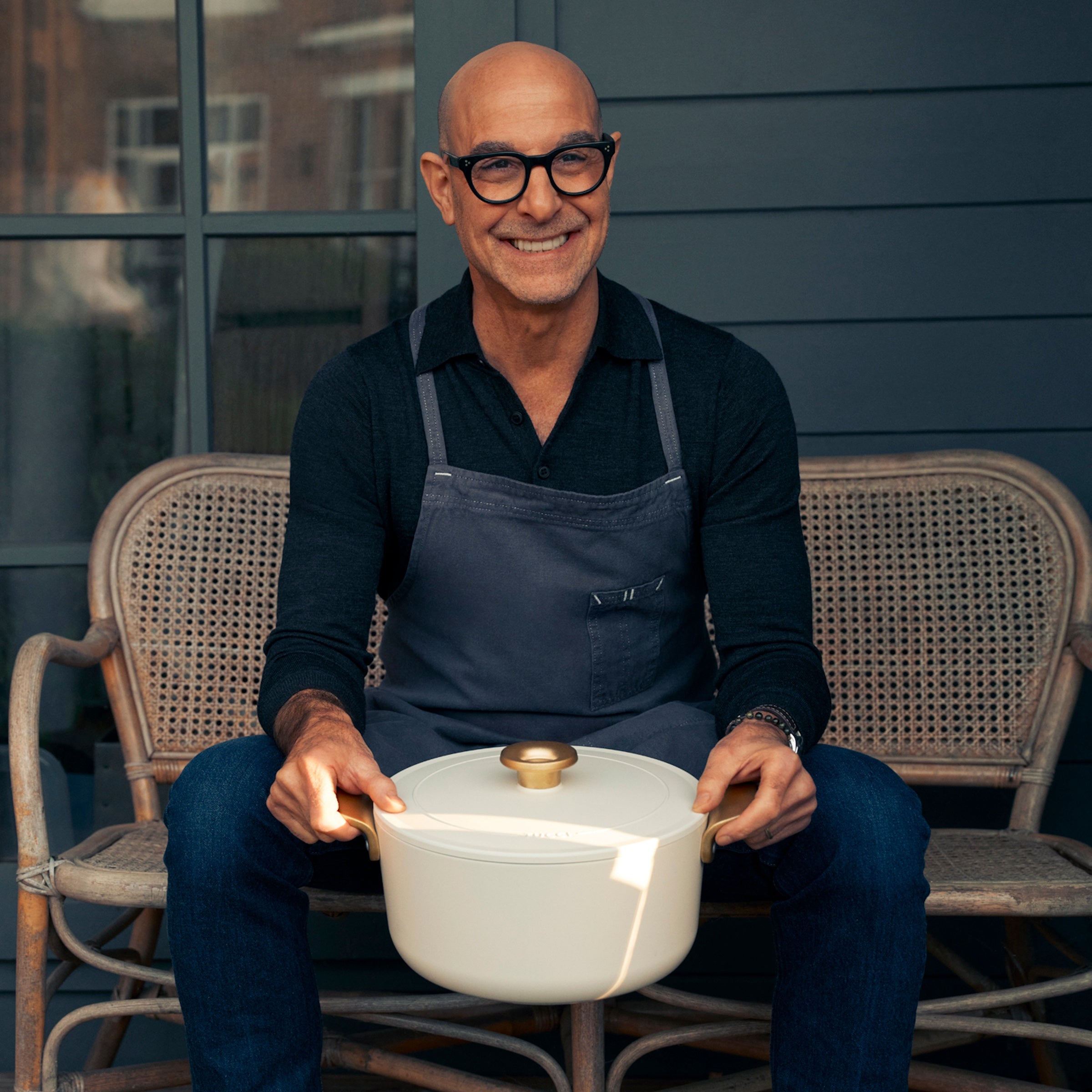 GreenPan™ Stanley Tucci™ Ceramic Nonstick 26cm/6.5L Dutch Oven, Carrara White