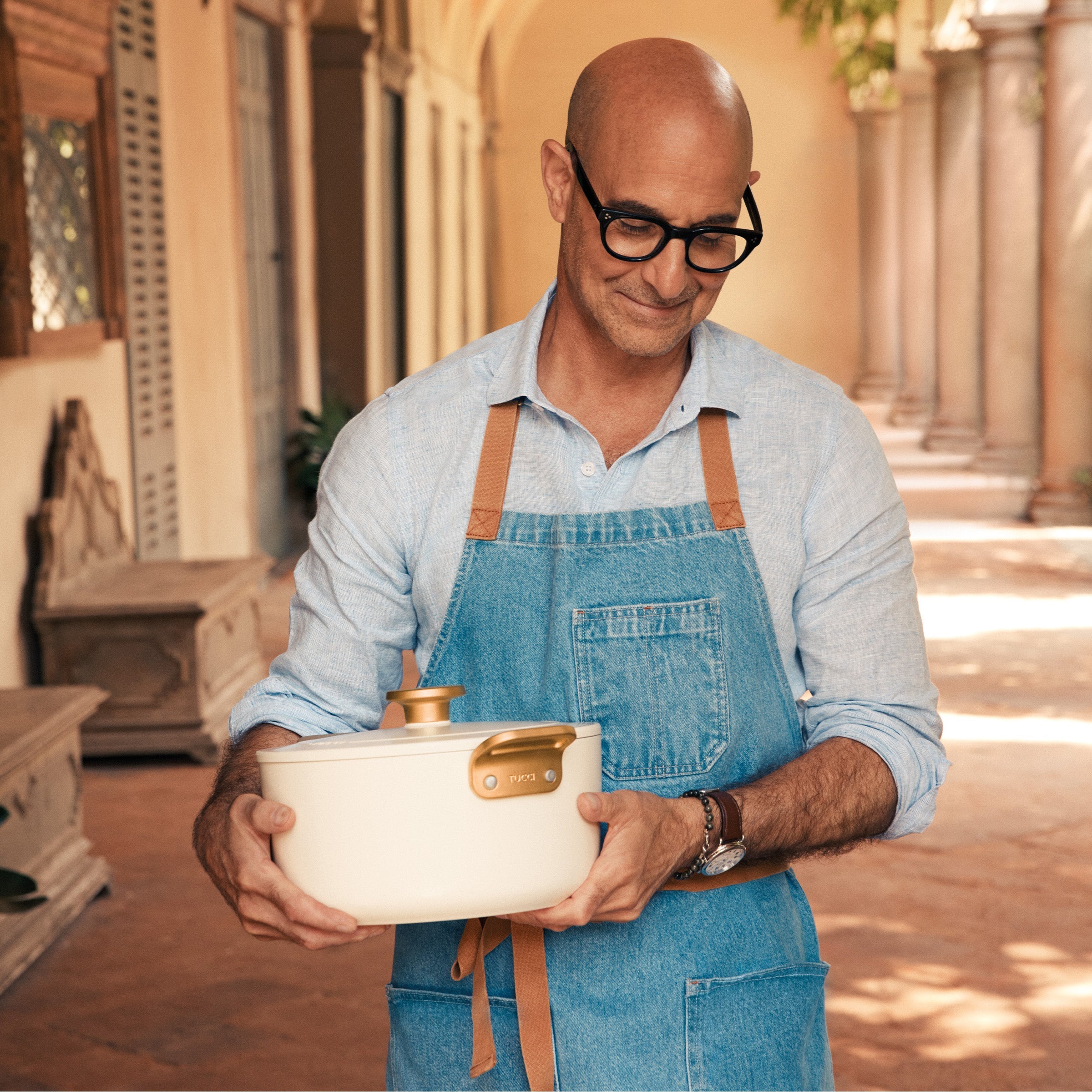GreenPan™ Stanley Tucci™ Ceramic Nonstick 26cm/6.5L Dutch Oven, Carrara White